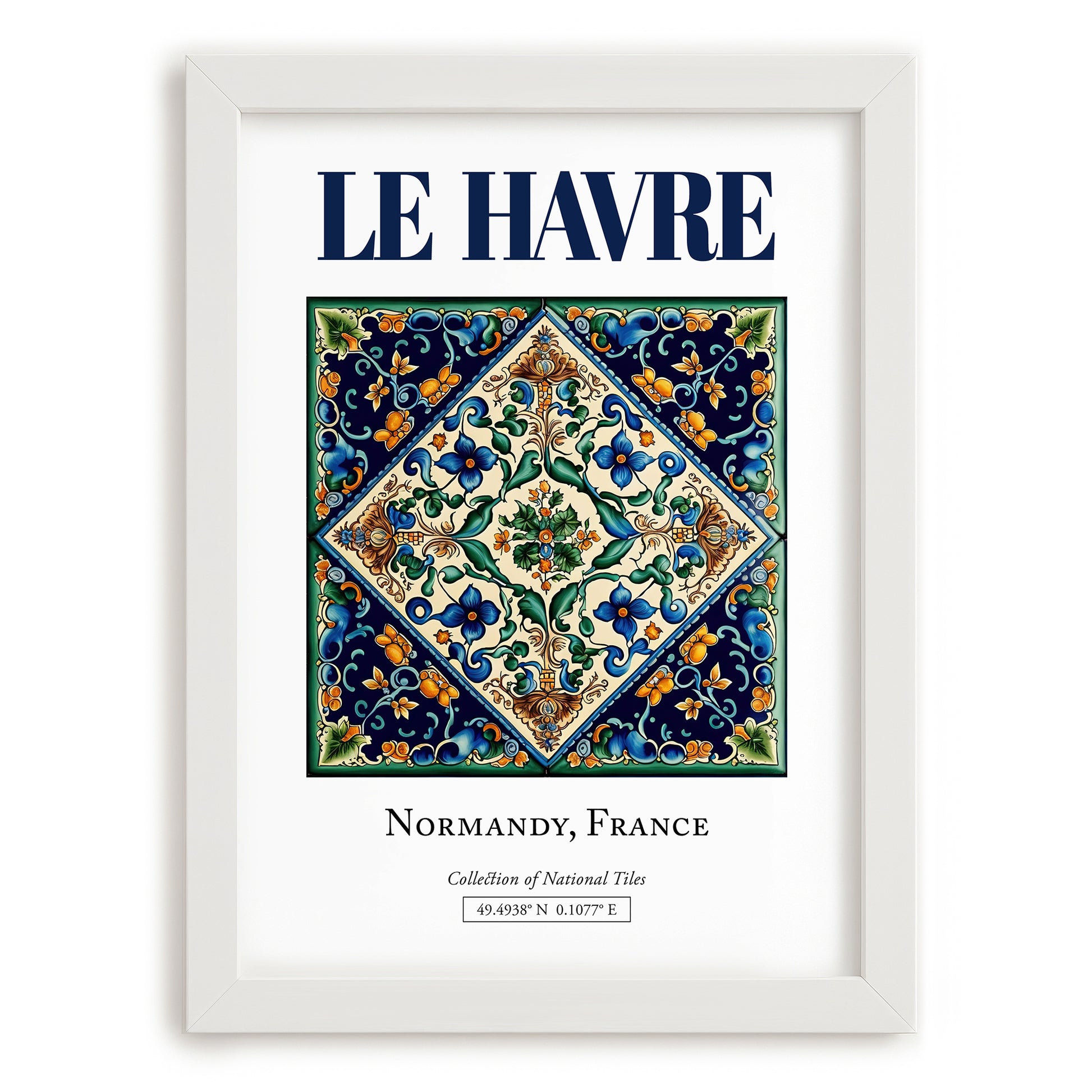 Le Havre, France – Travel Wall Decor, placed in minimal white frame