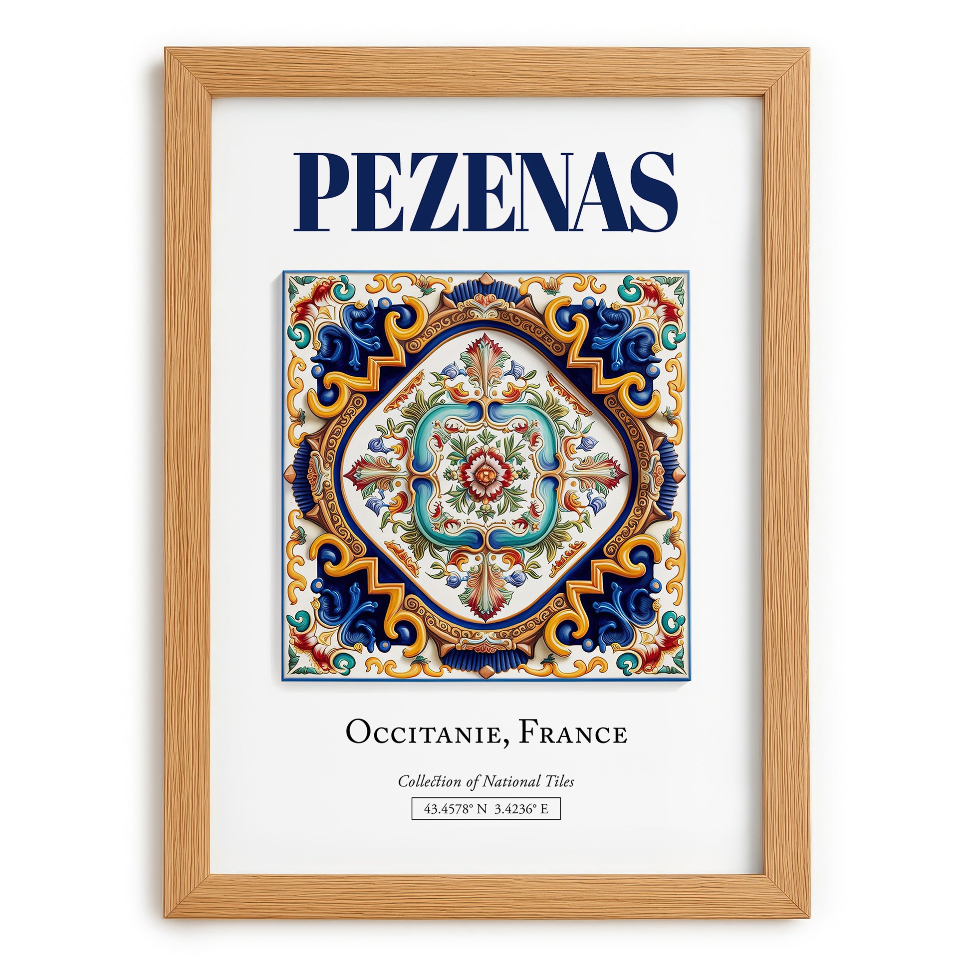 Pezenas, France – Global Wall Art, set in oak frame