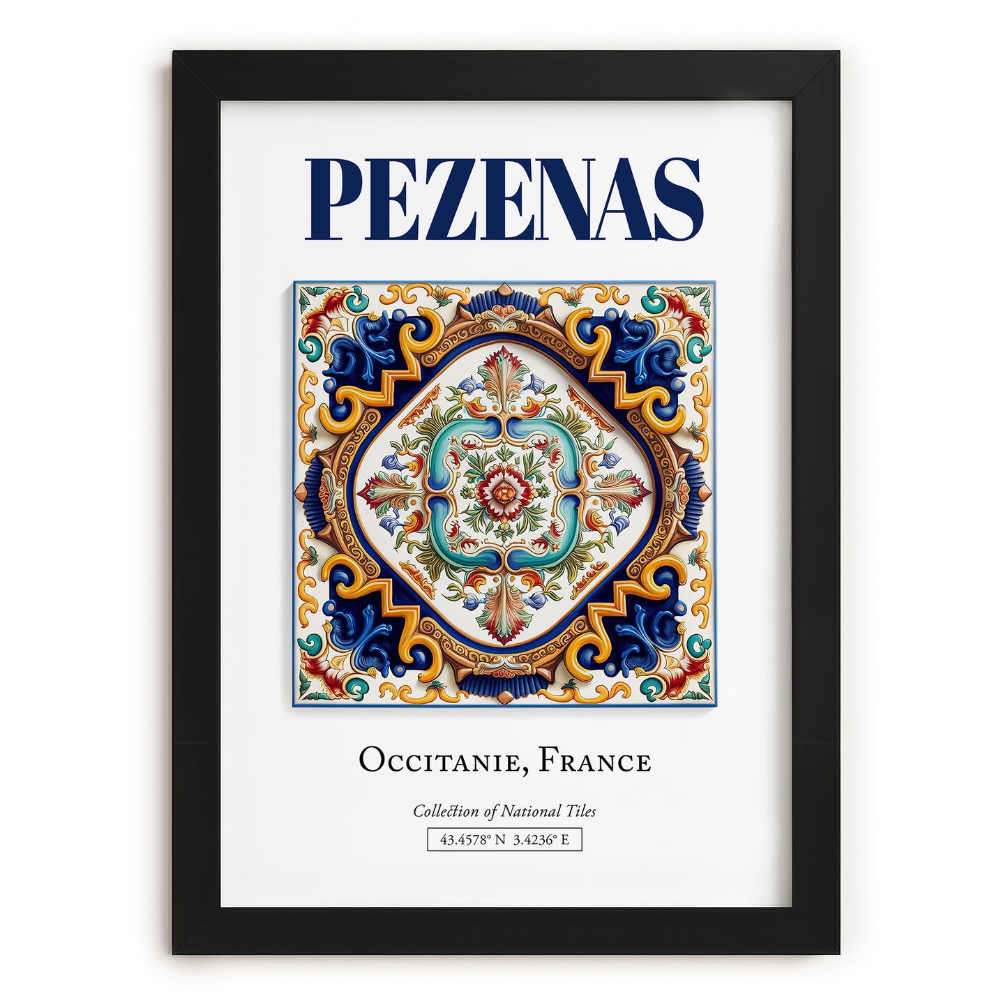Pezenas, France – Global Wall Art, in sleek black frame