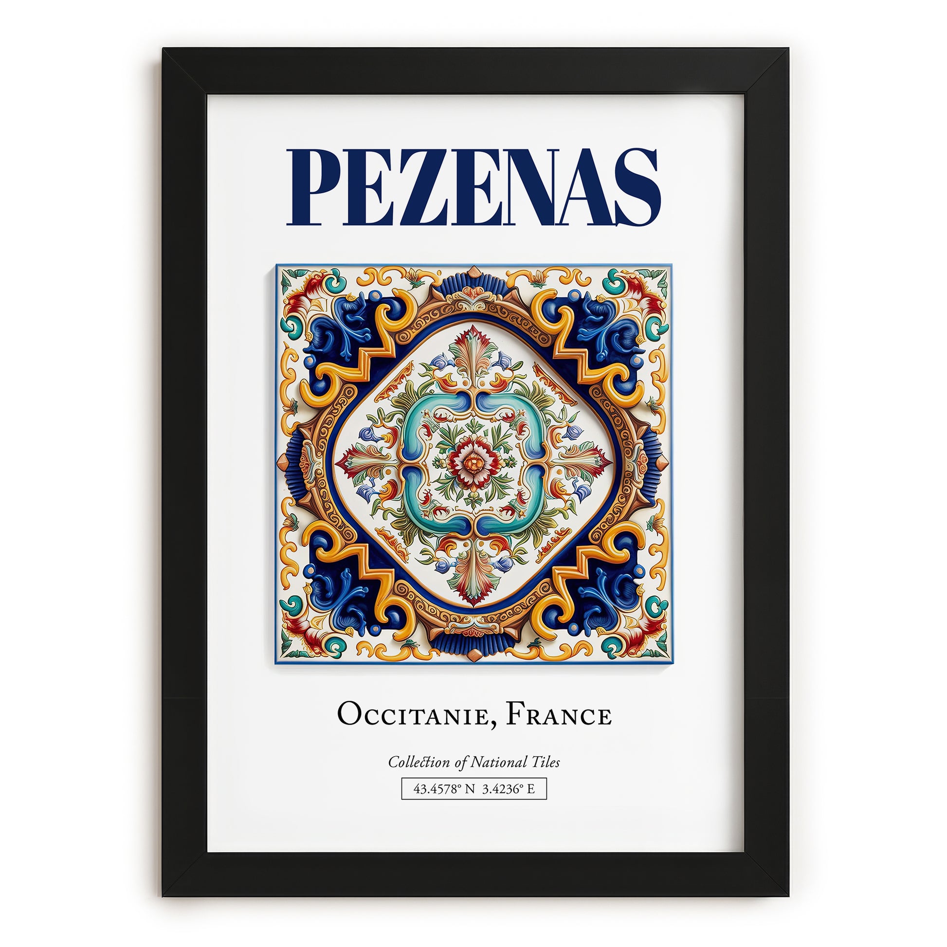 Pezenas, France – Global Wall Art, in sleek black frame