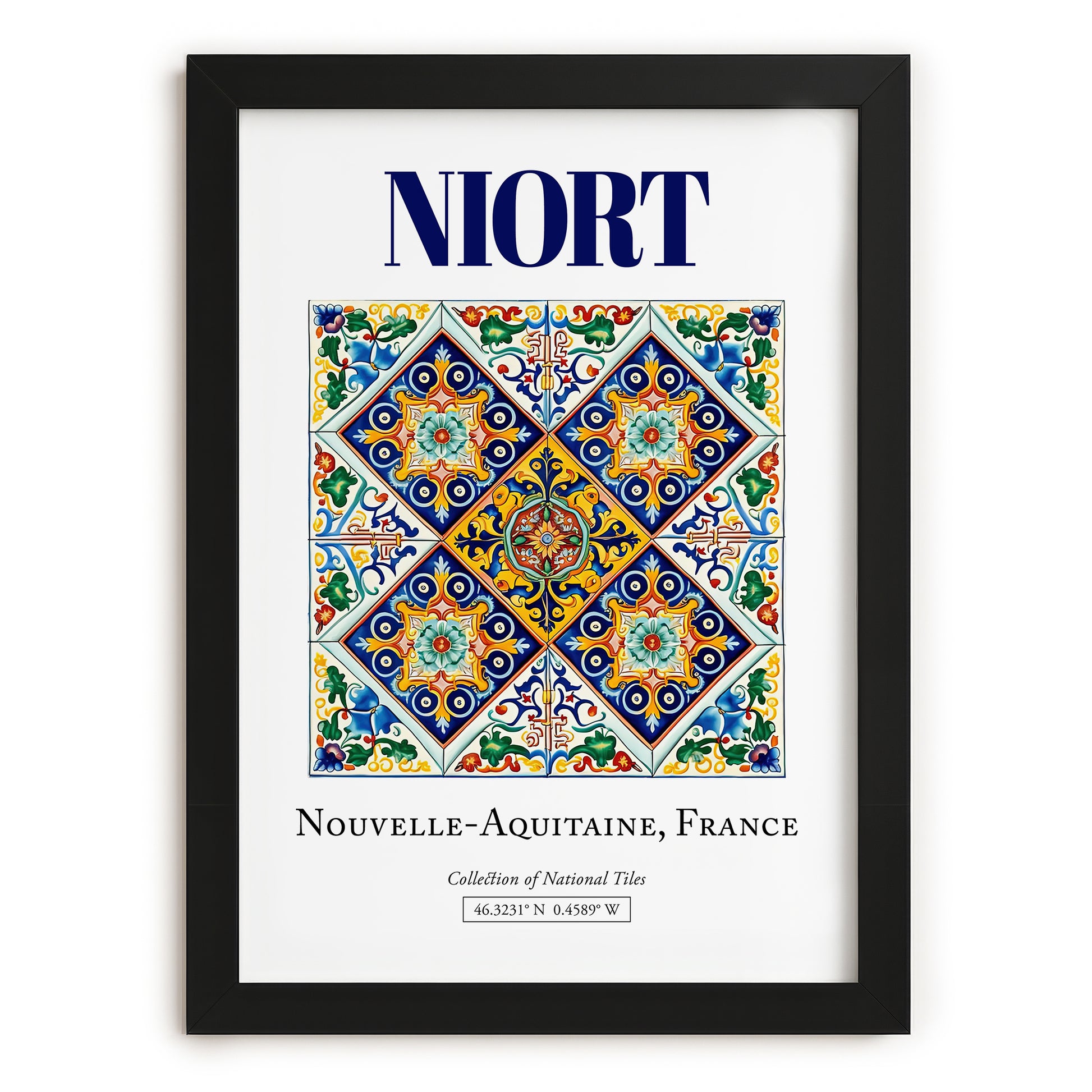 Niort, France – World Travel Art, in sleek black frame