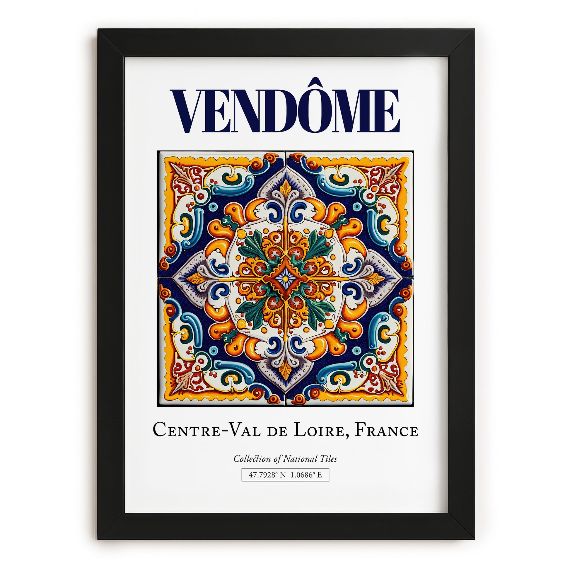 Vendôme, France – Travel Poster, in sleek black frame