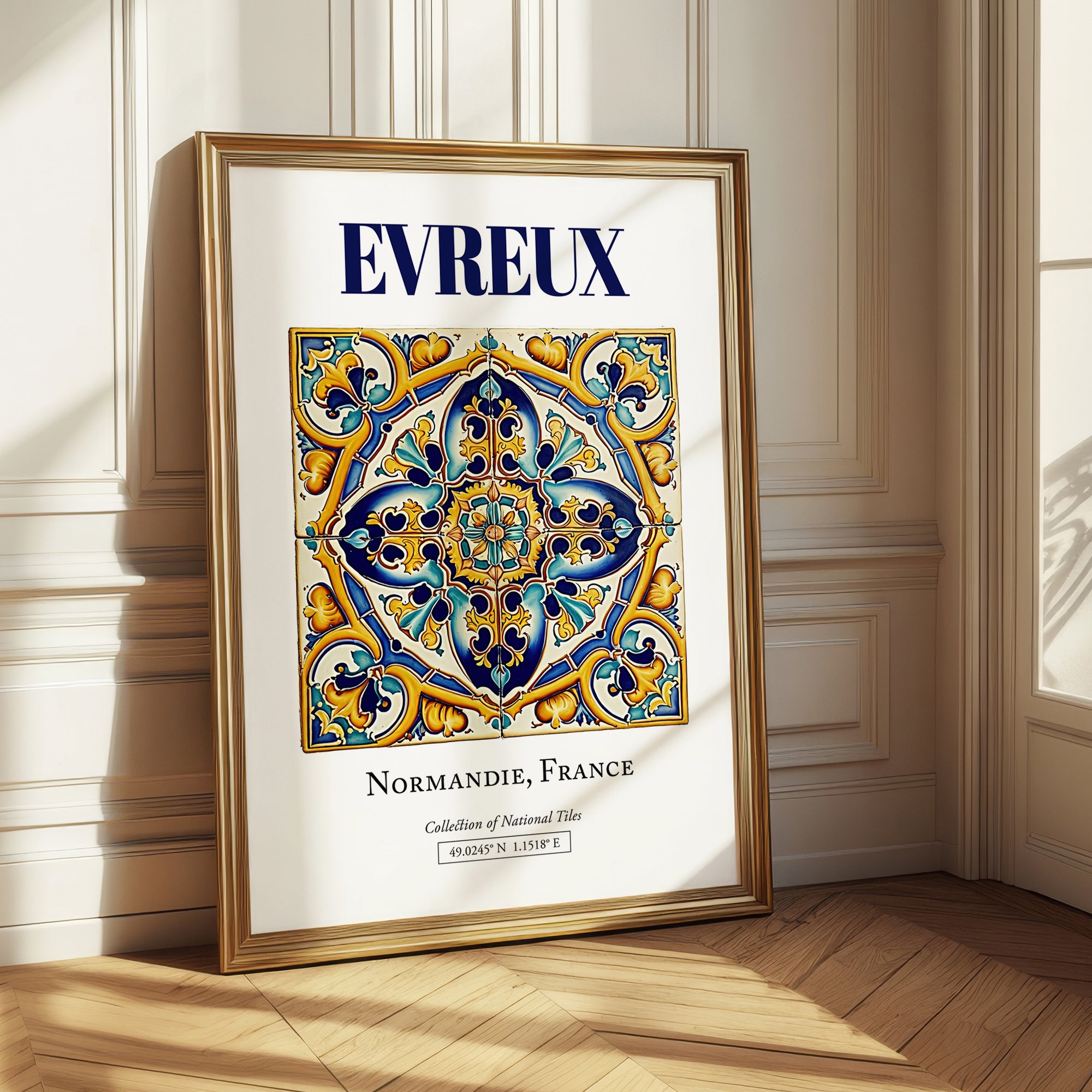 Evreux, France – Travel Print, styled in a charming Paris street view