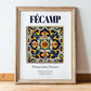 Fécamp, France – Away From Home Poster, in wooden frame leaning on the floor
