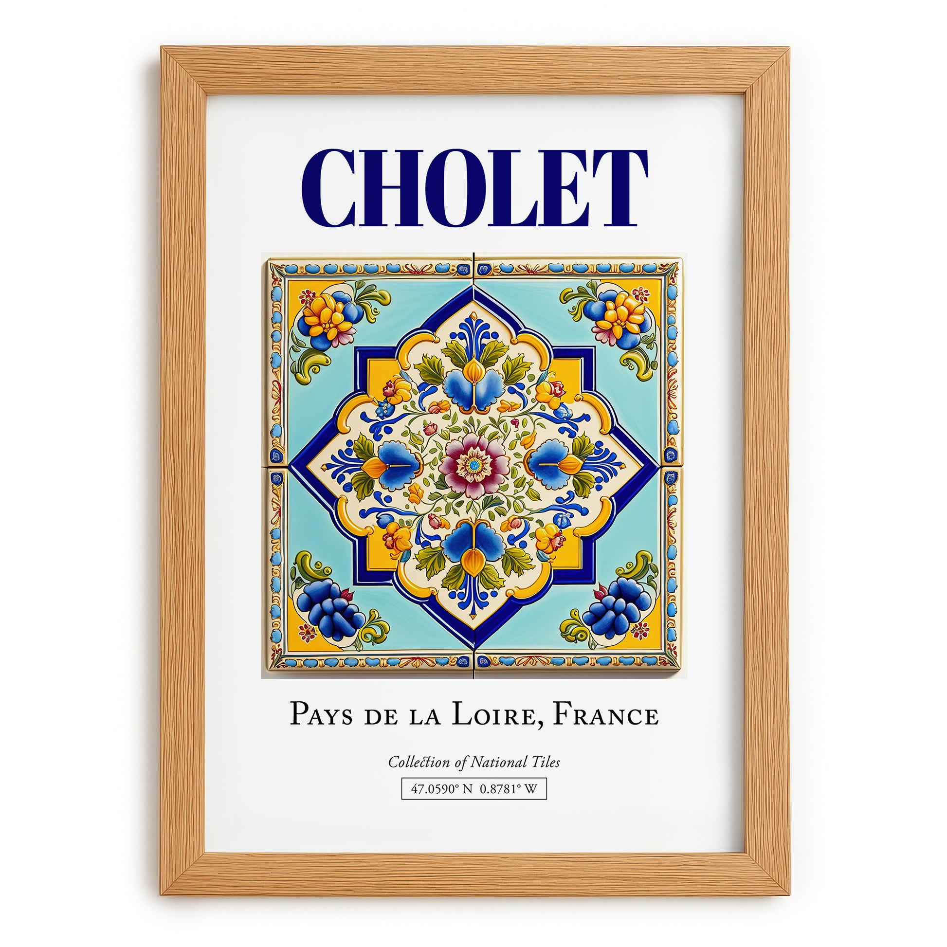 Cholet, France – Travel Wall Decor, set in oak frame
