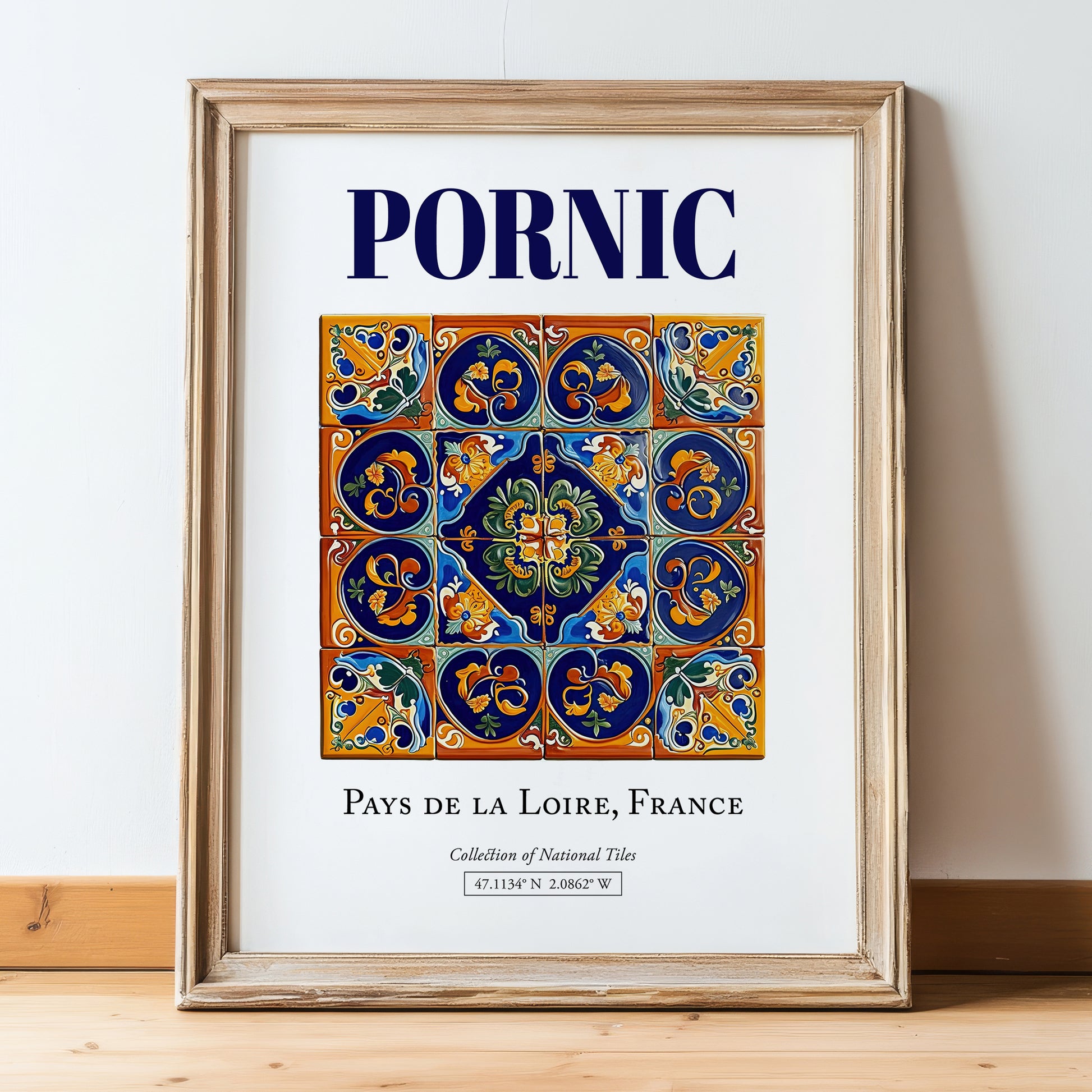 Pornic, France – National Pride Wall Decor, in wooden frame leaning on the floor