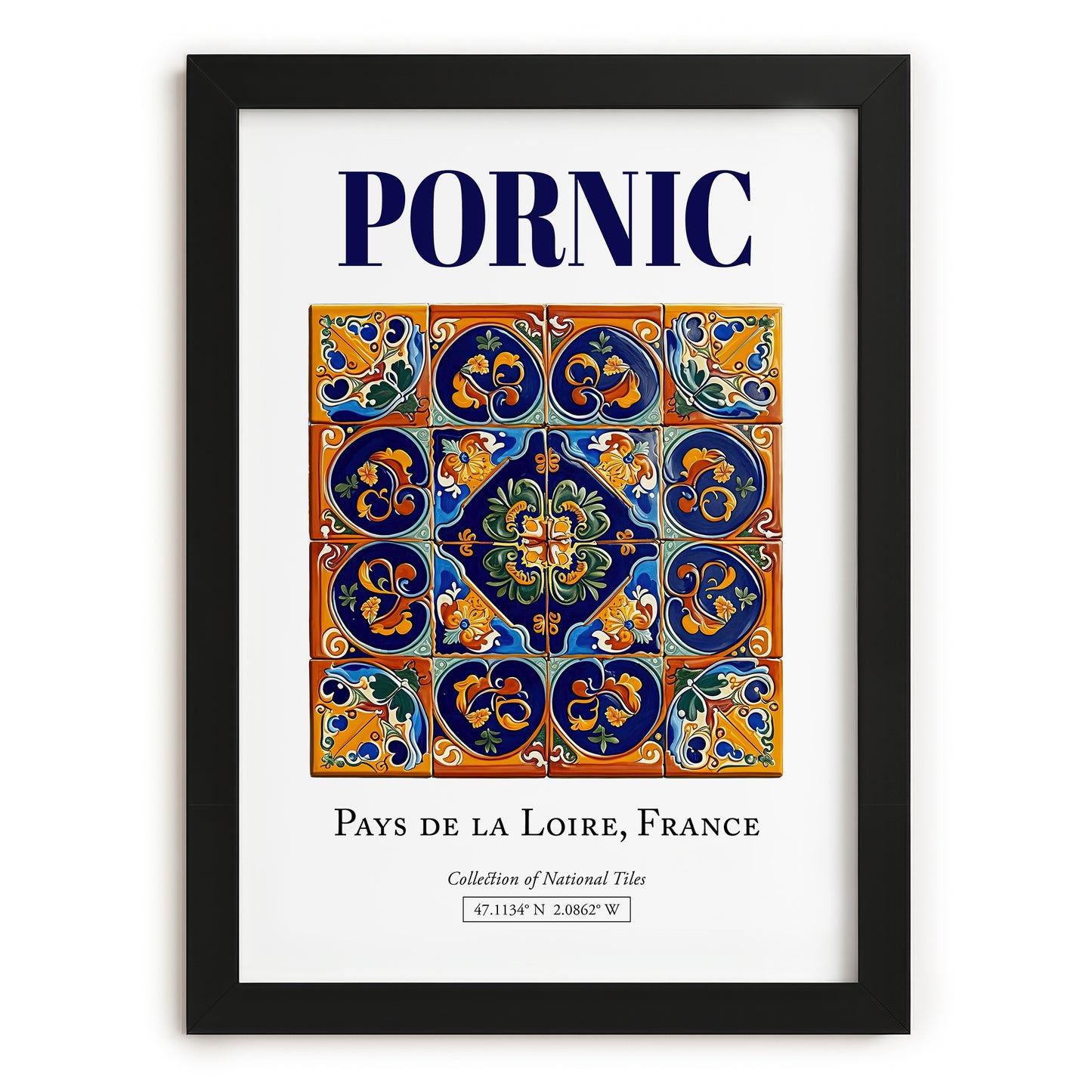 Pornic, France – National Pride Wall Decor, in sleek black frame