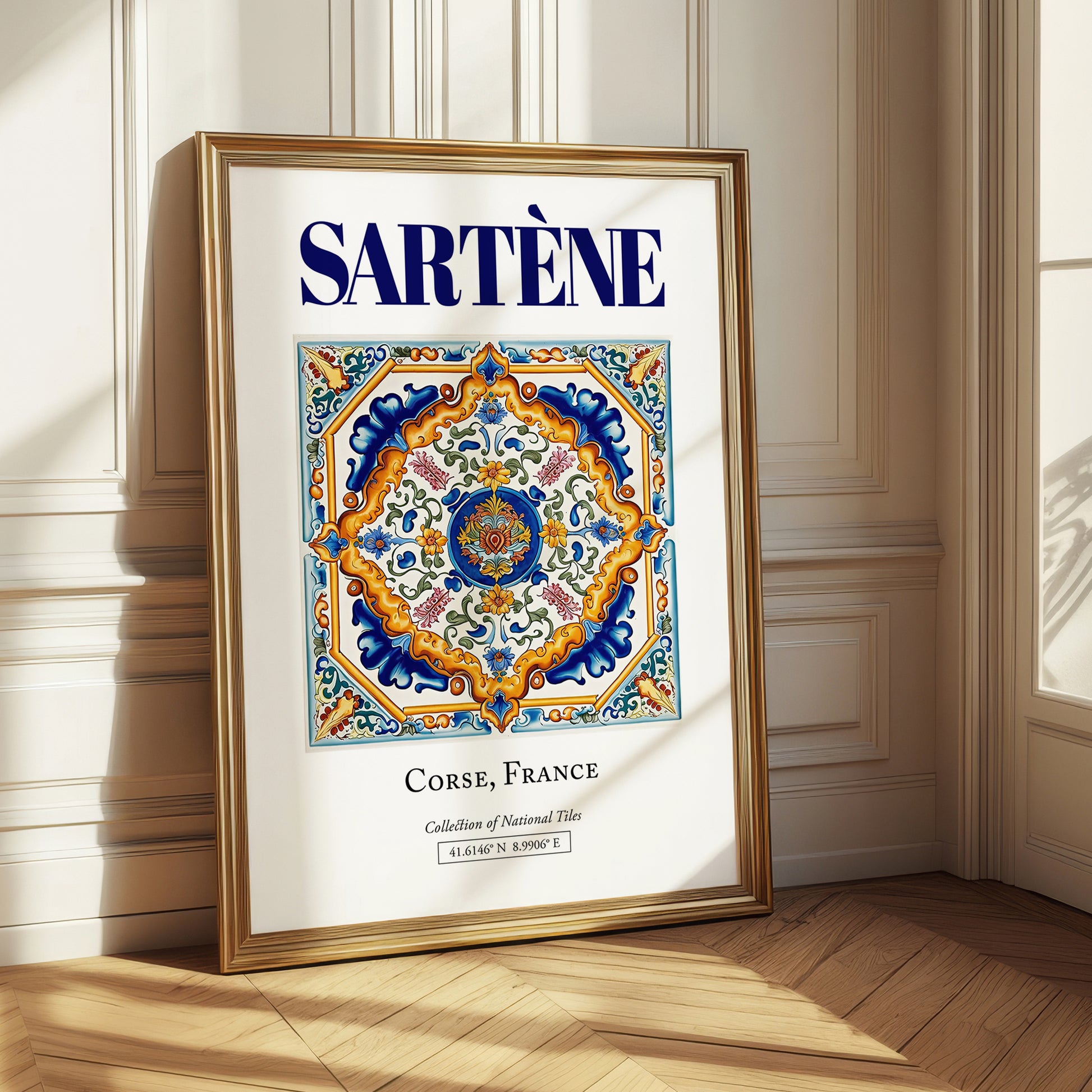 Sartène, France – Travel Print, styled in a charming Paris street view