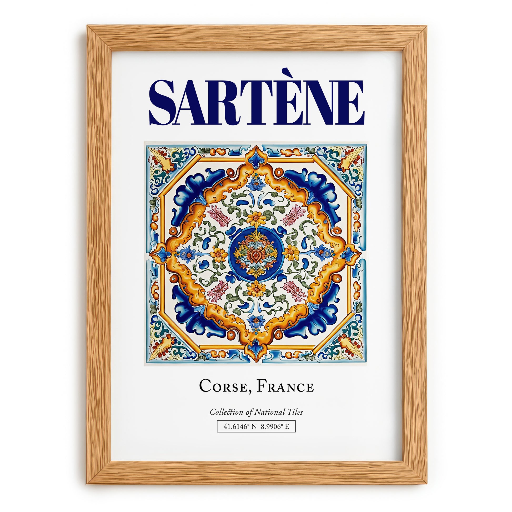 Sartène, France – Travel Print, set in oak frame
