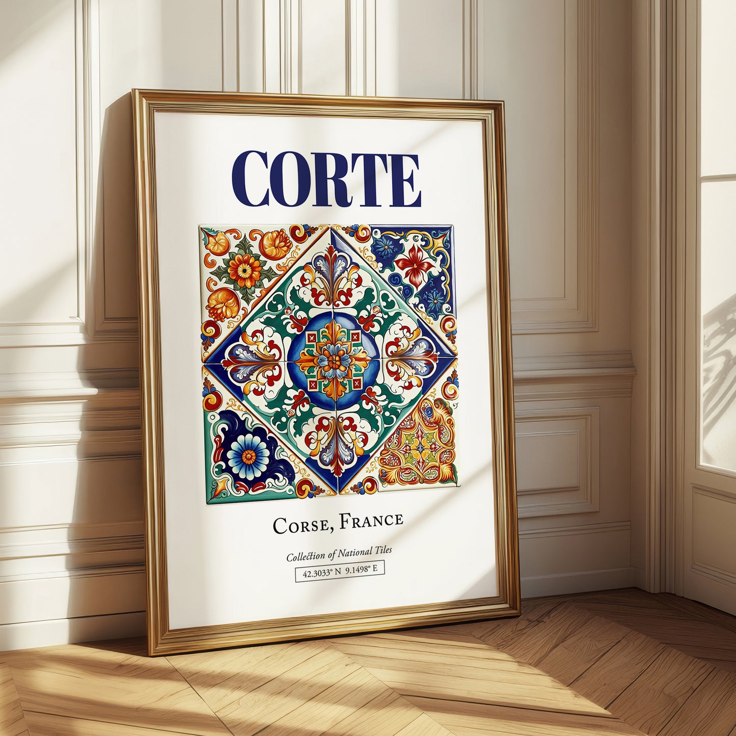 Corte, France – Travel Wall Decor, styled in a charming Paris street view