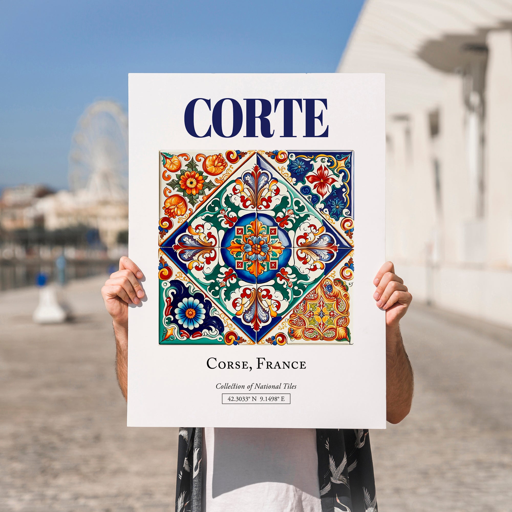 Corte, France – Travel Wall Decor, no-text version framed in wood