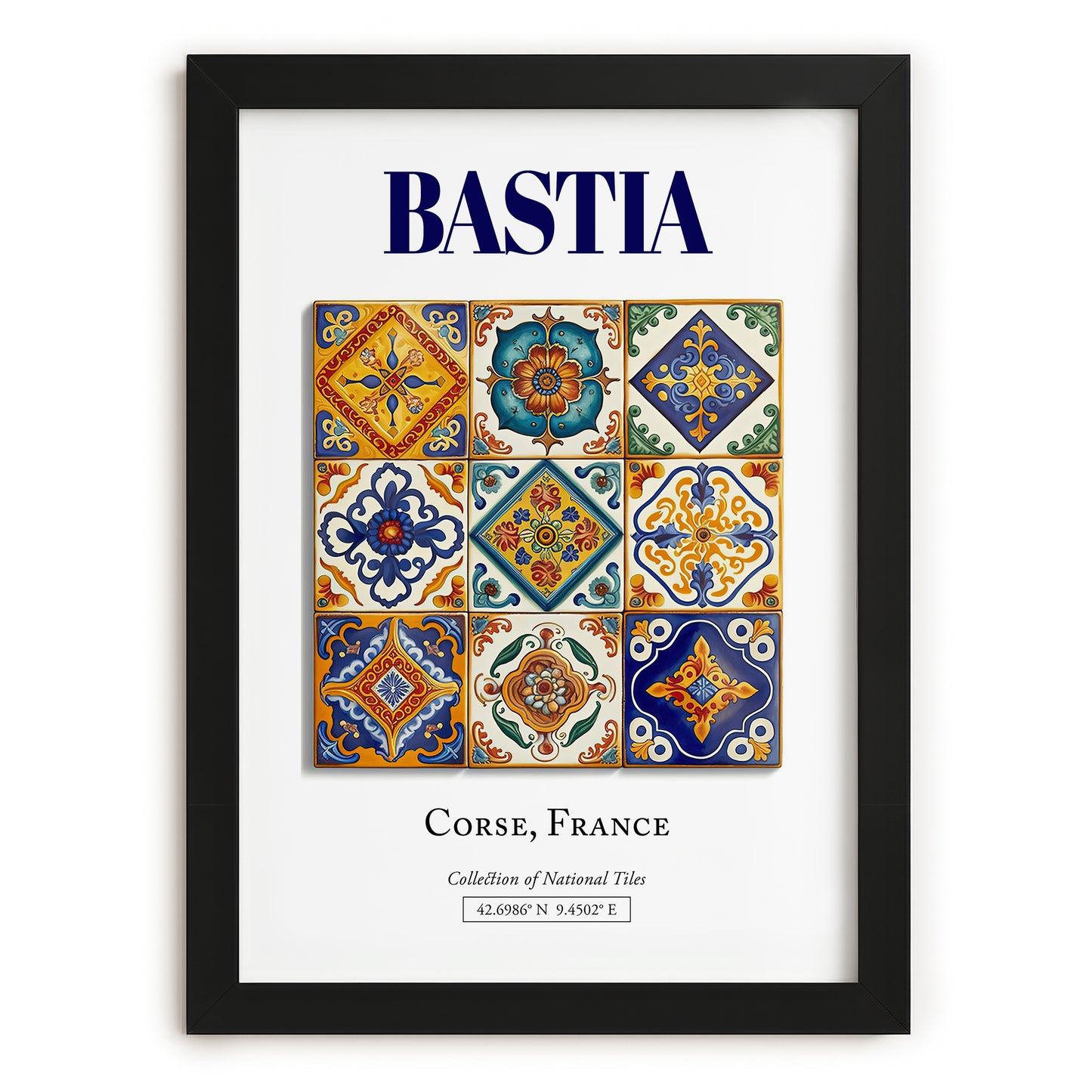 Bastia, France – Travel Print, in sleek black frame
