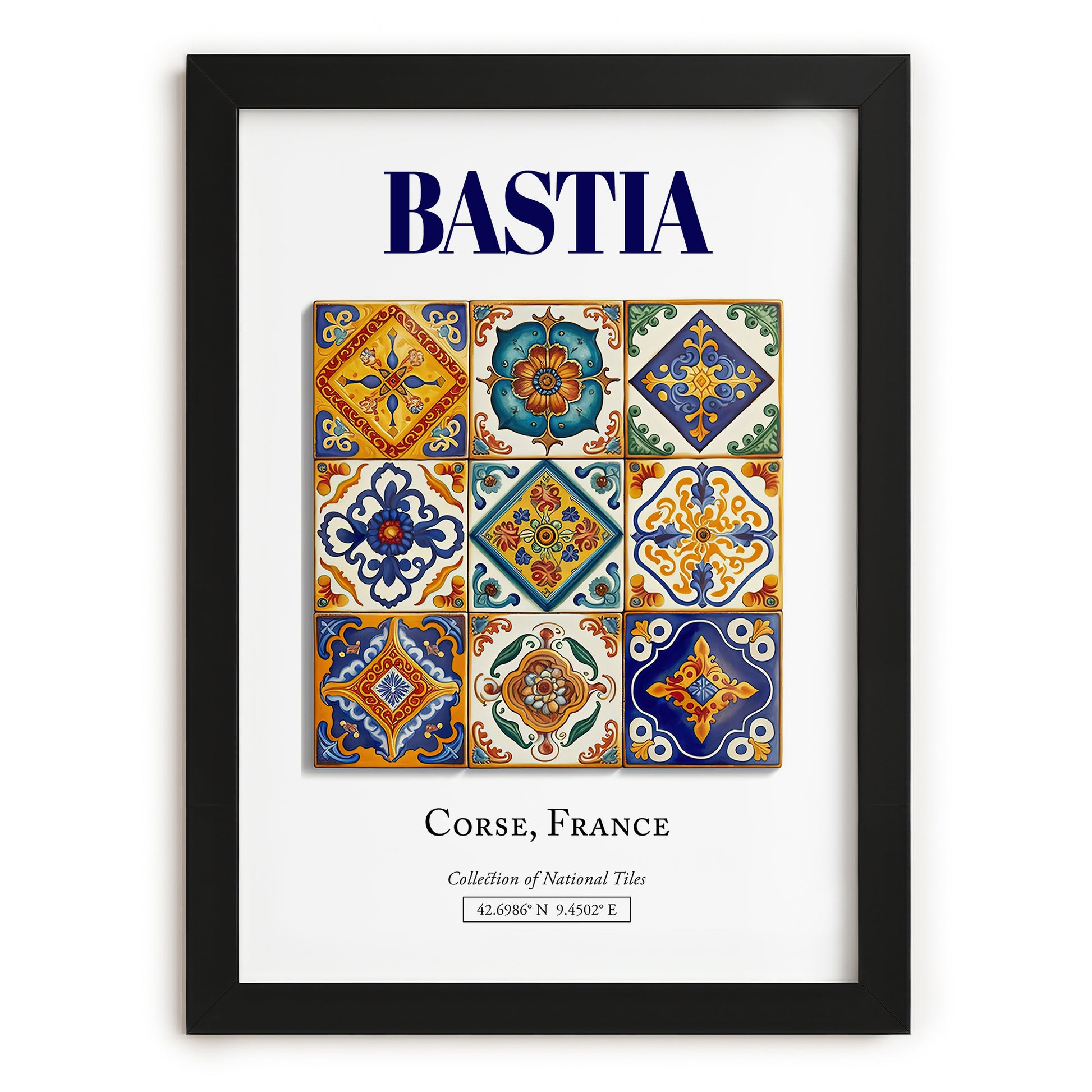 Bastia, France – Travel Print, in sleek black frame