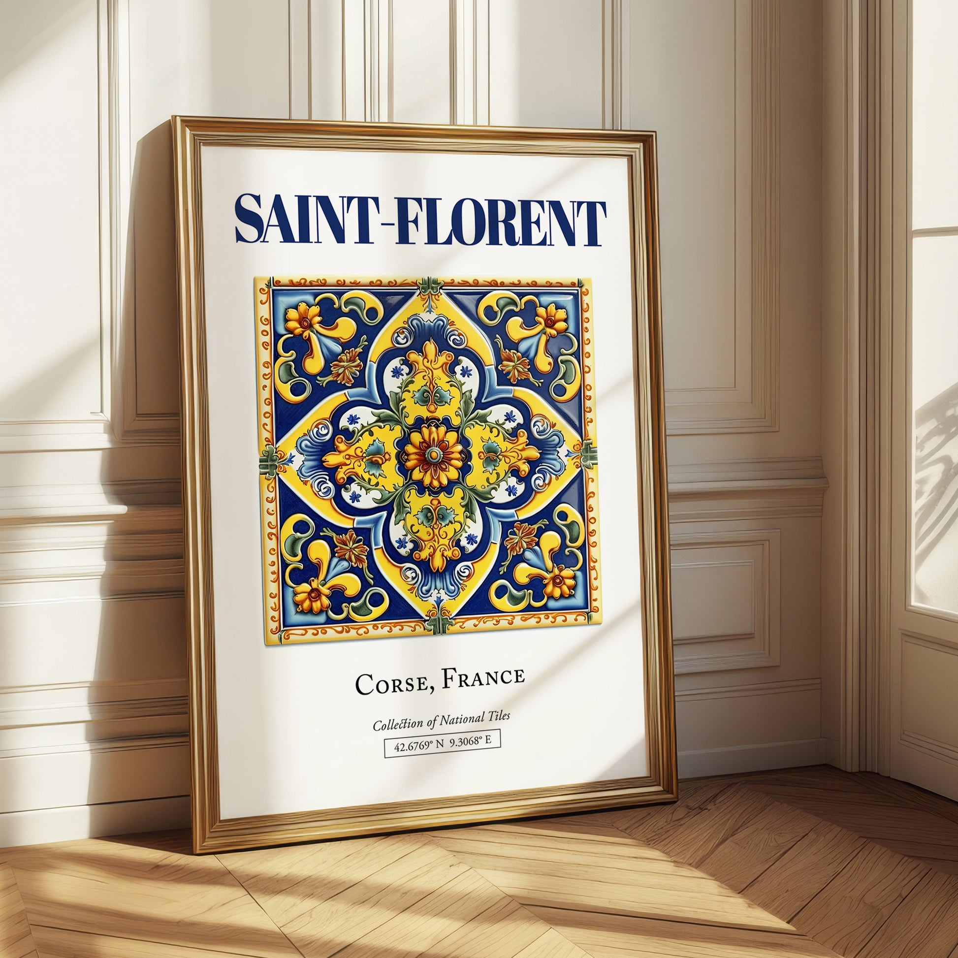 Saint-Florent, France – Travel Memories Wall Print, styled in a charming Paris street view