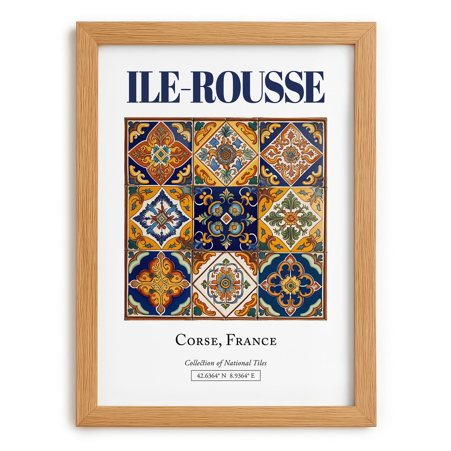 Ile-Rousse, France – Travel Wall Art, set in oak frame