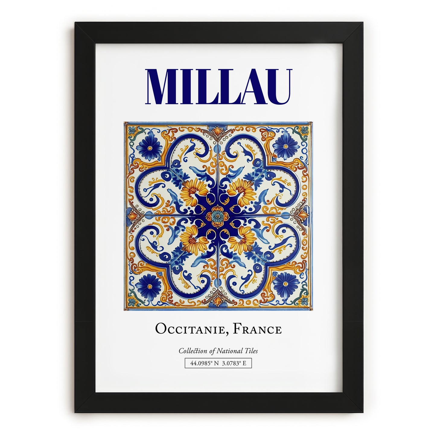 Millau, France – Travel Wall Decor, in sleek black frame