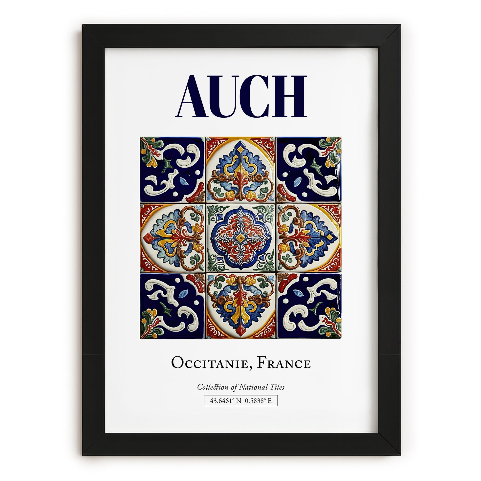Auch, France – Travel Poster, in sleek black frame