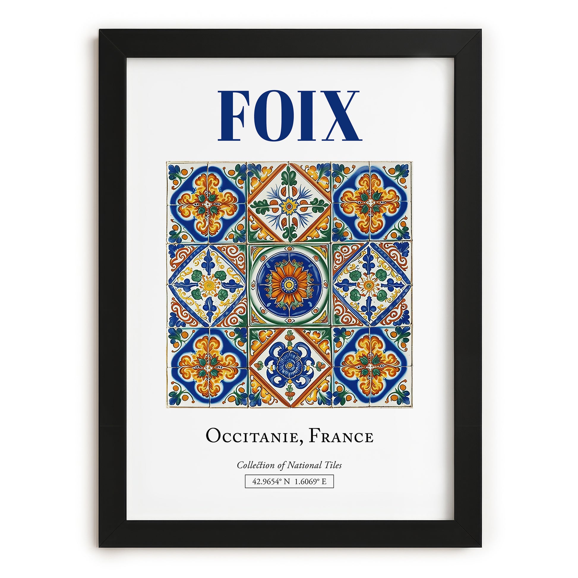 Foix, France – Travel Print, in sleek black frame