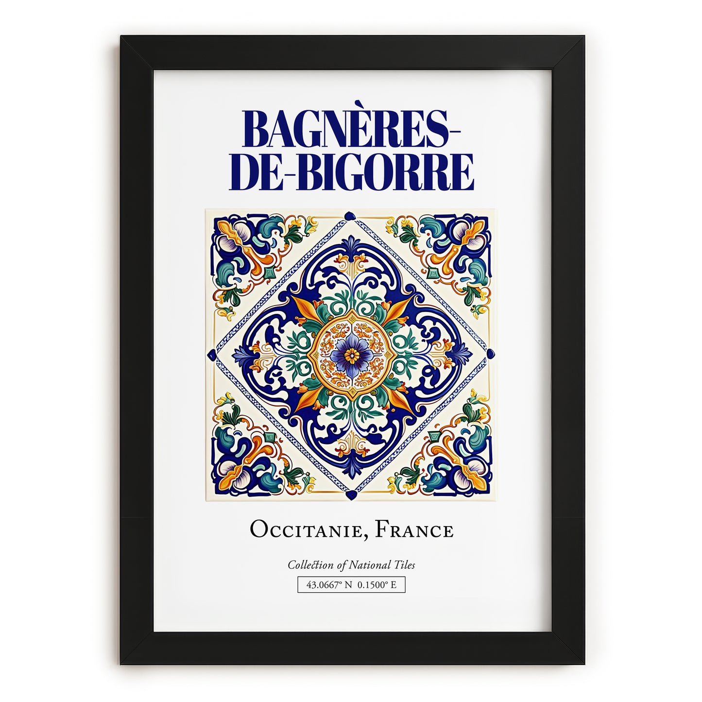 Bagnères-de-Bigorre, France – Travel Wall Decor, in sleek black frame