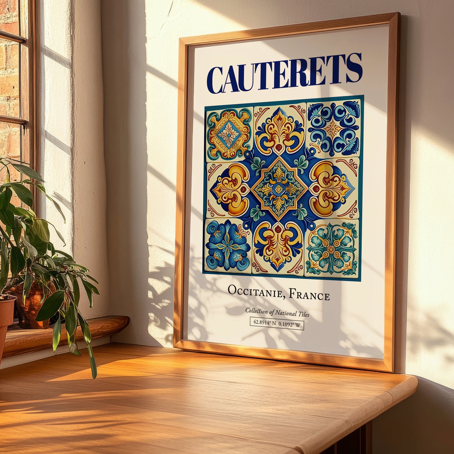 Cauterets, France – Country Culture Poster, clean layout with no caption
