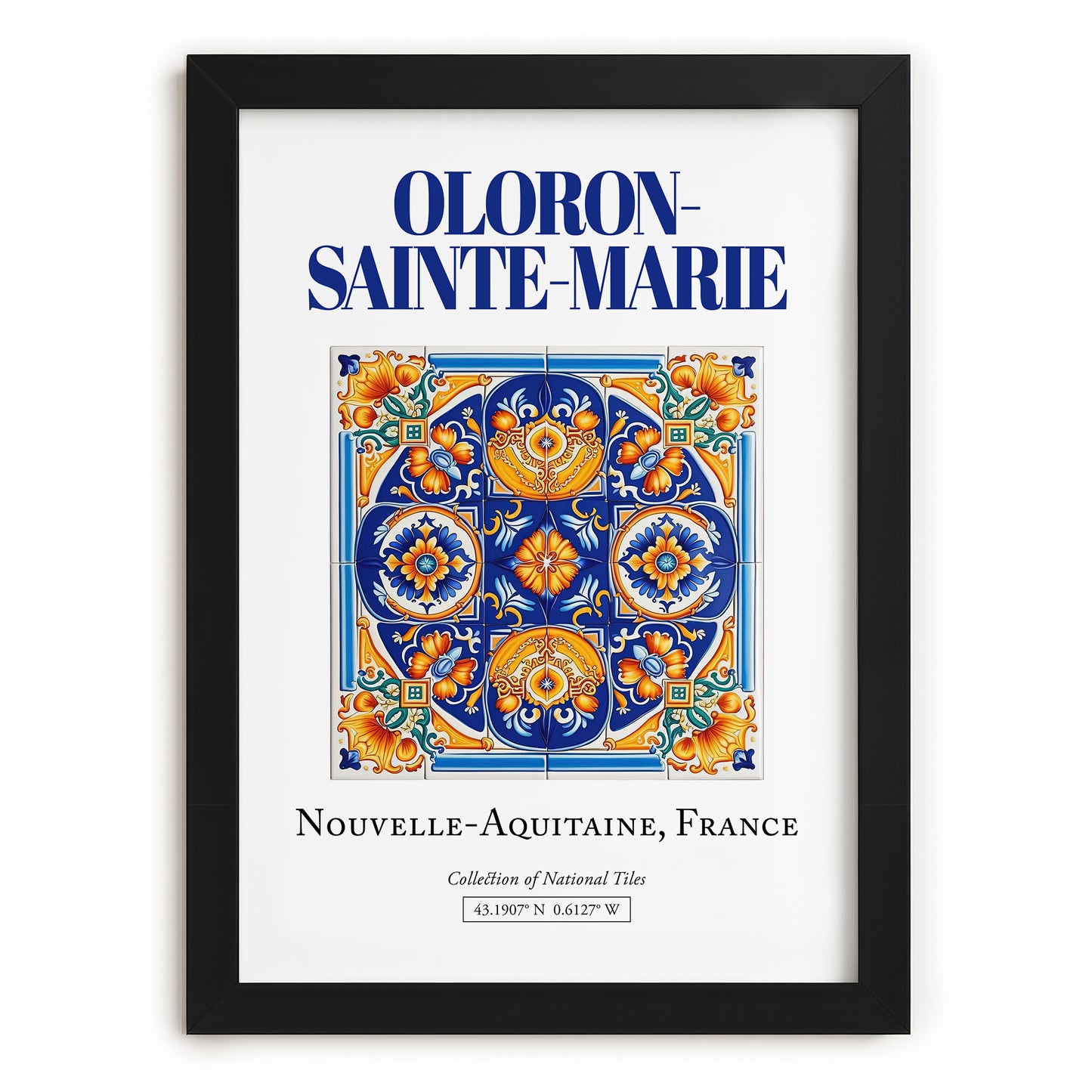 Oloron-Sainte-Marie, France – Dream Destination Decor, in sleek black frame