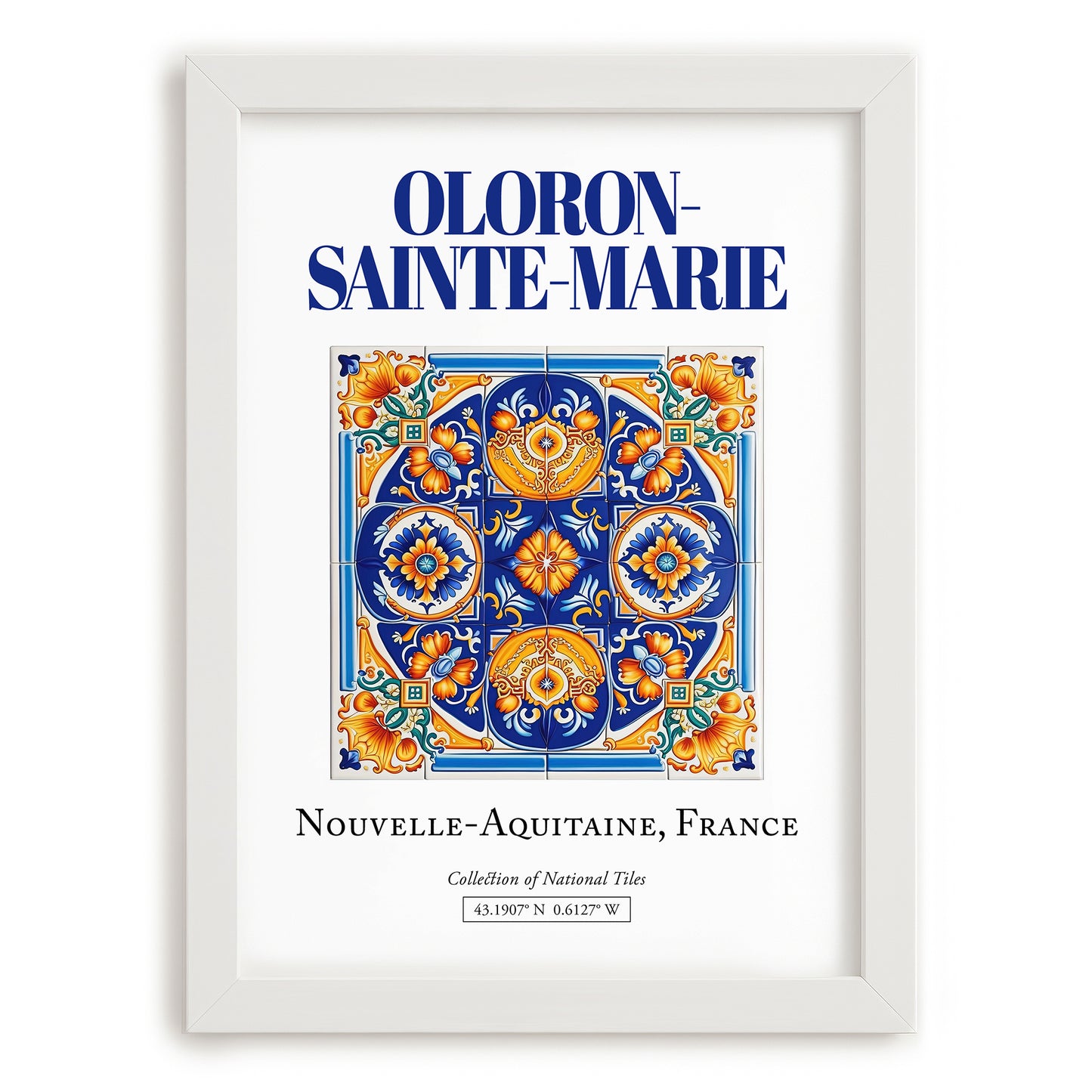 Oloron-Sainte-Marie, France – Dream Destination Decor, placed in minimal white frame