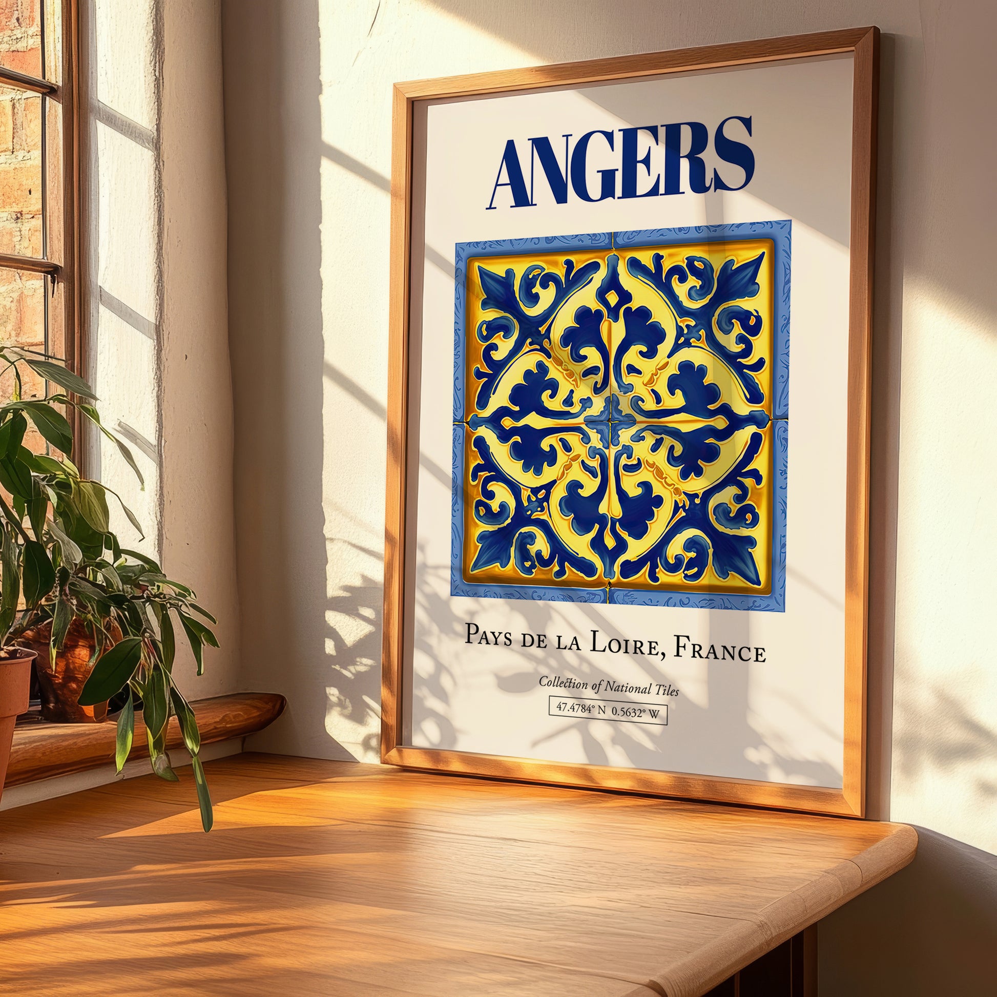 Angers, France – Cityscape Wall Art, clean layout with no caption