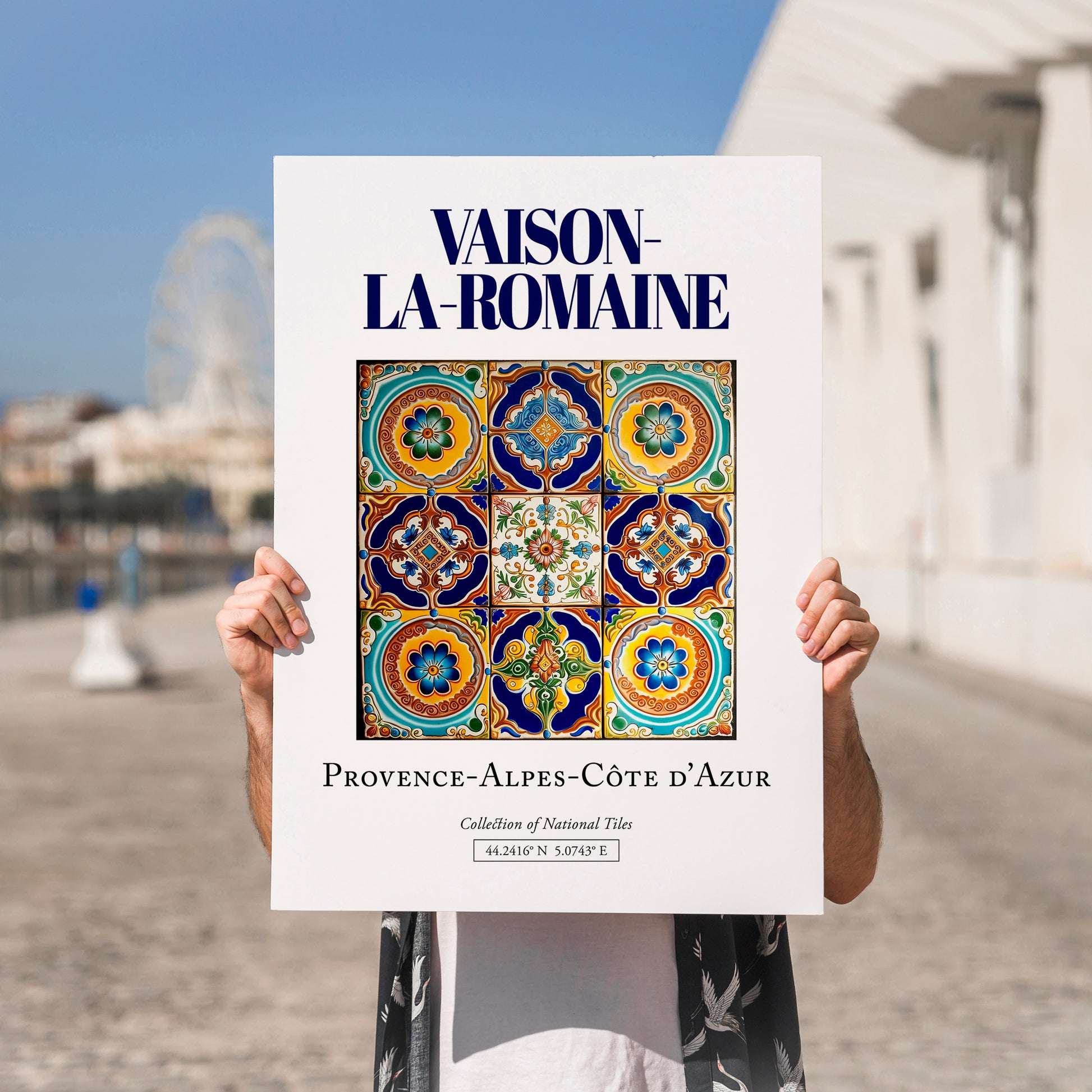 Vaison-la-Romaine, France – Travel Poster, no-text version framed in wood