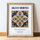Aigues-Mortes, France – World Heritage Travel Poster, in wooden frame leaning on the floor