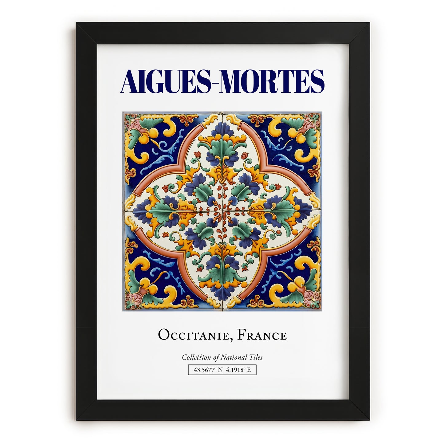 Aigues-Mortes, France – World Heritage Travel Poster, in sleek black frame