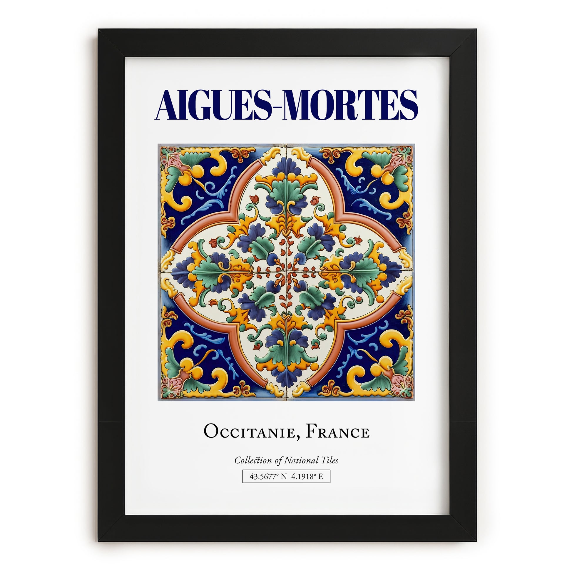 Aigues-Mortes, France – World Heritage Travel Poster, in sleek black frame