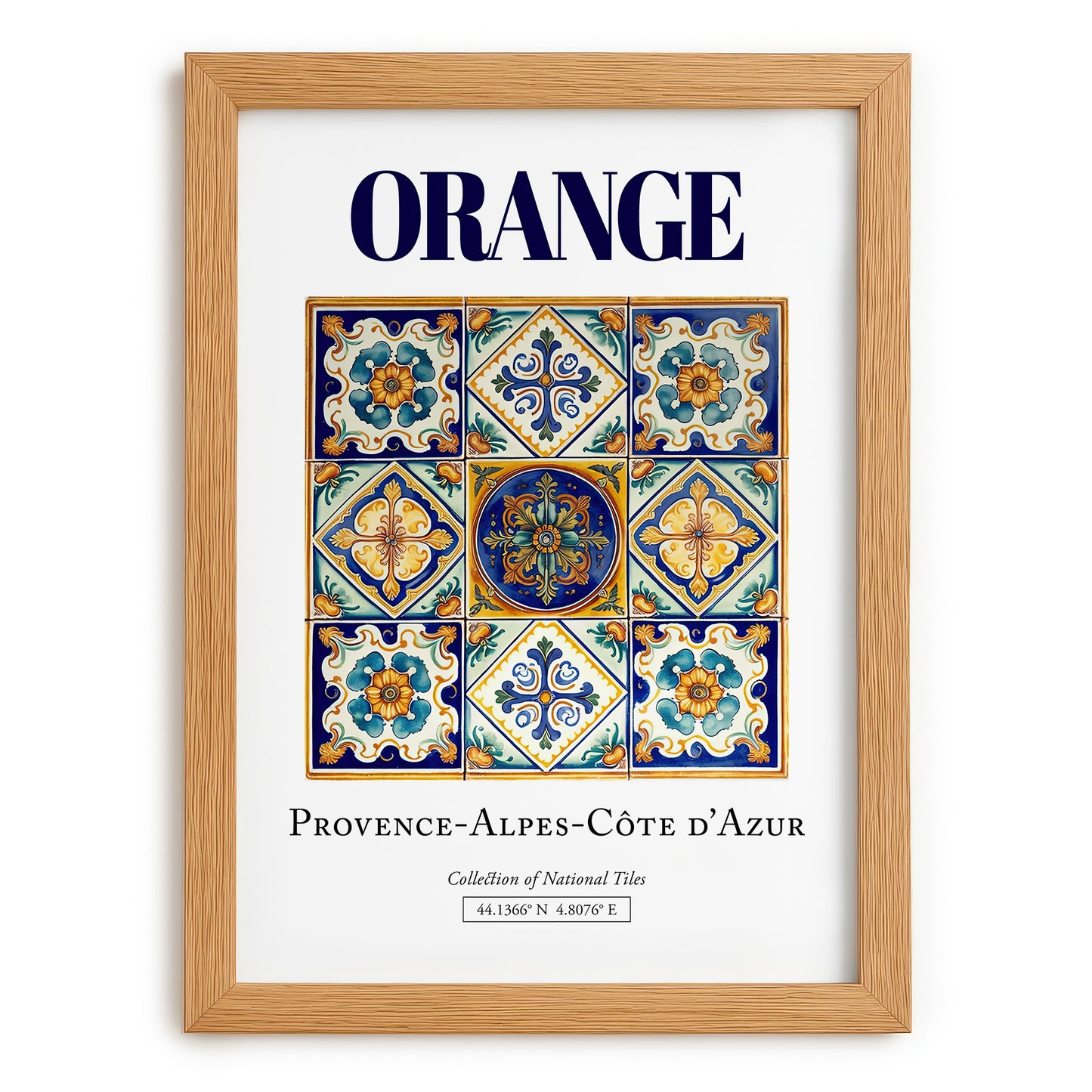 Orange, France – Travel Print, set in oak frame