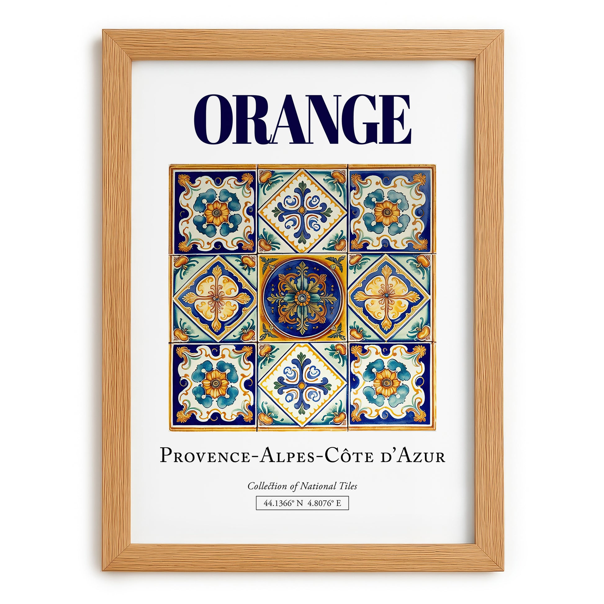 Orange, France – Travel Print, set in oak frame