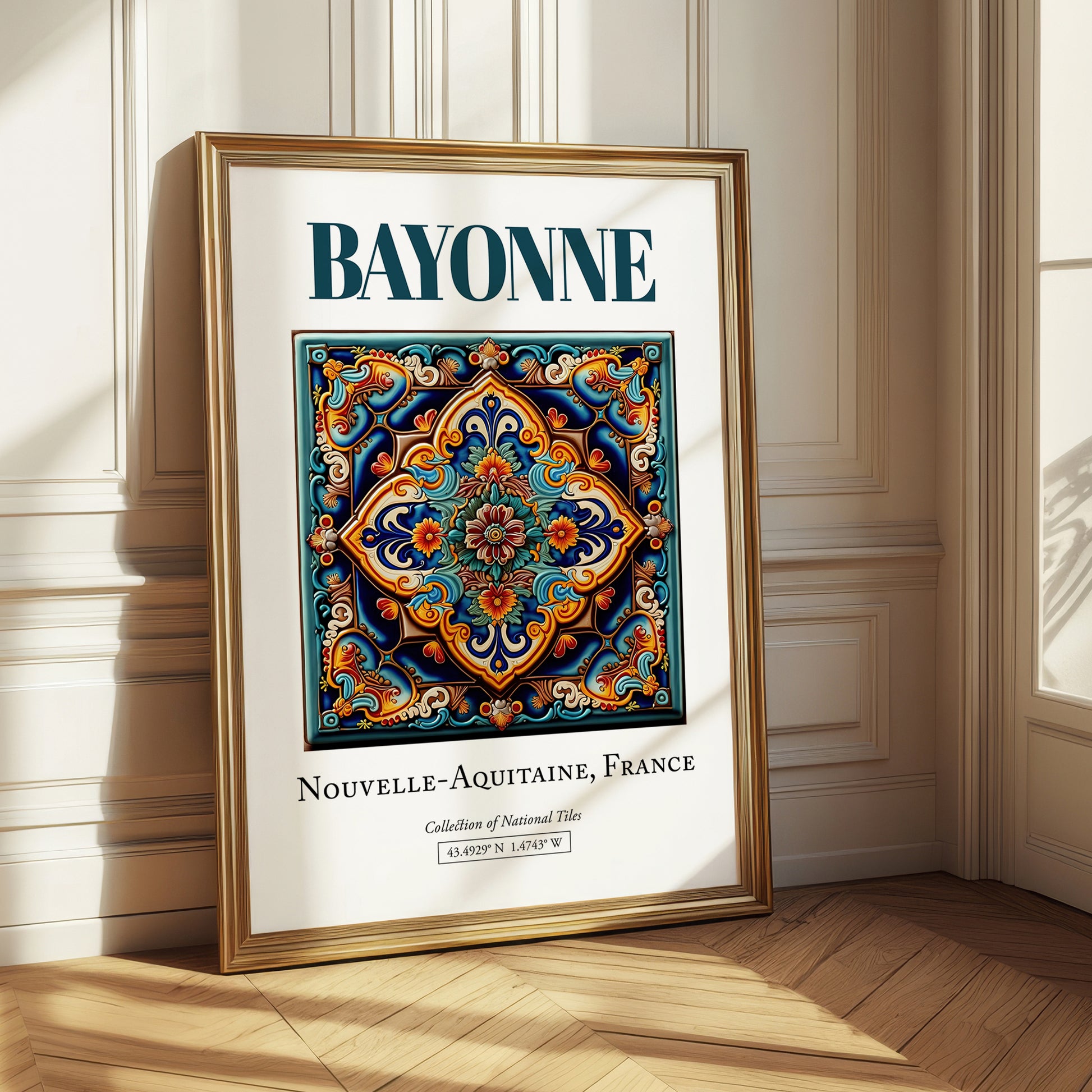Bayonne, France – Travel Print, styled in a charming Paris street view