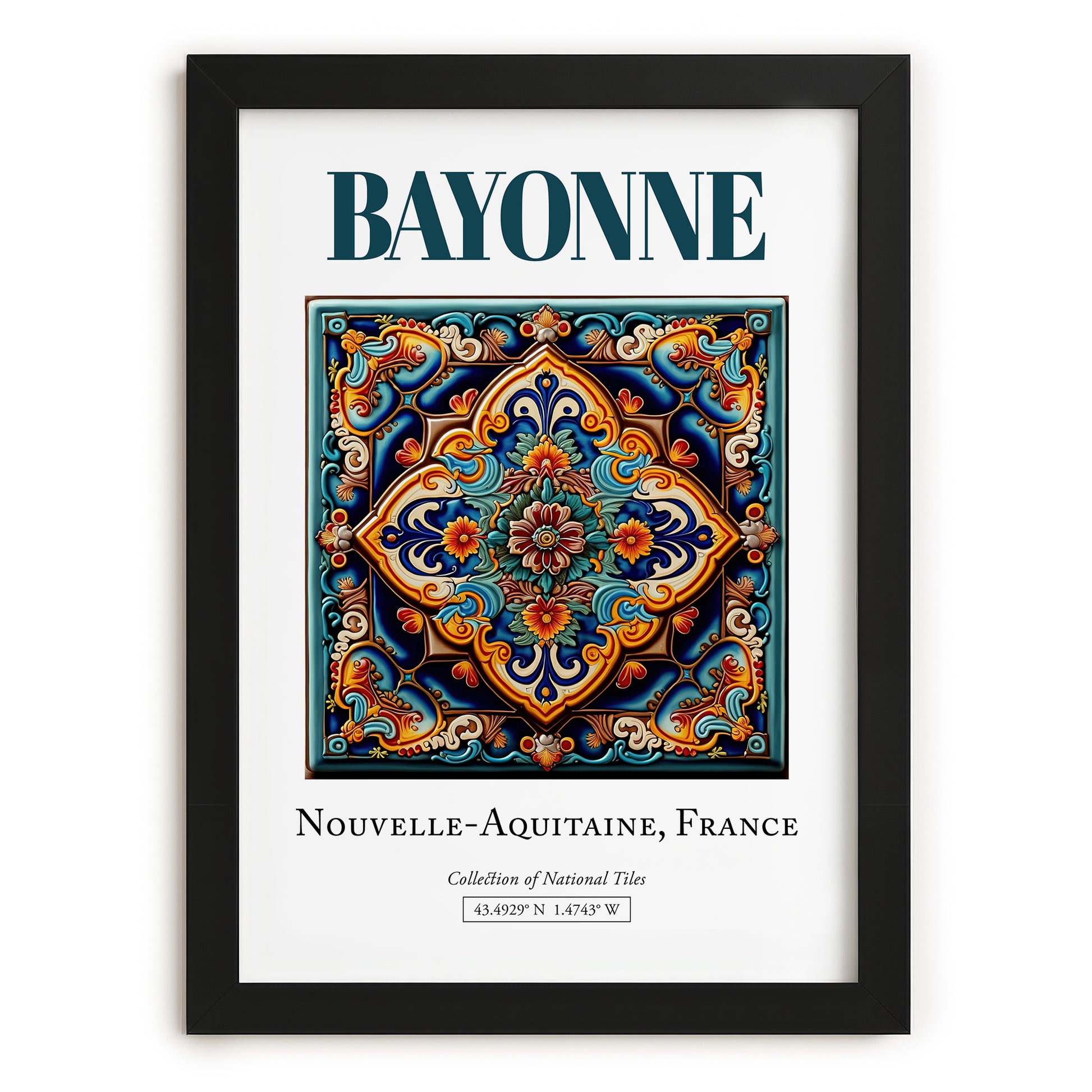 Bayonne, France – Travel Print, in sleek black frame