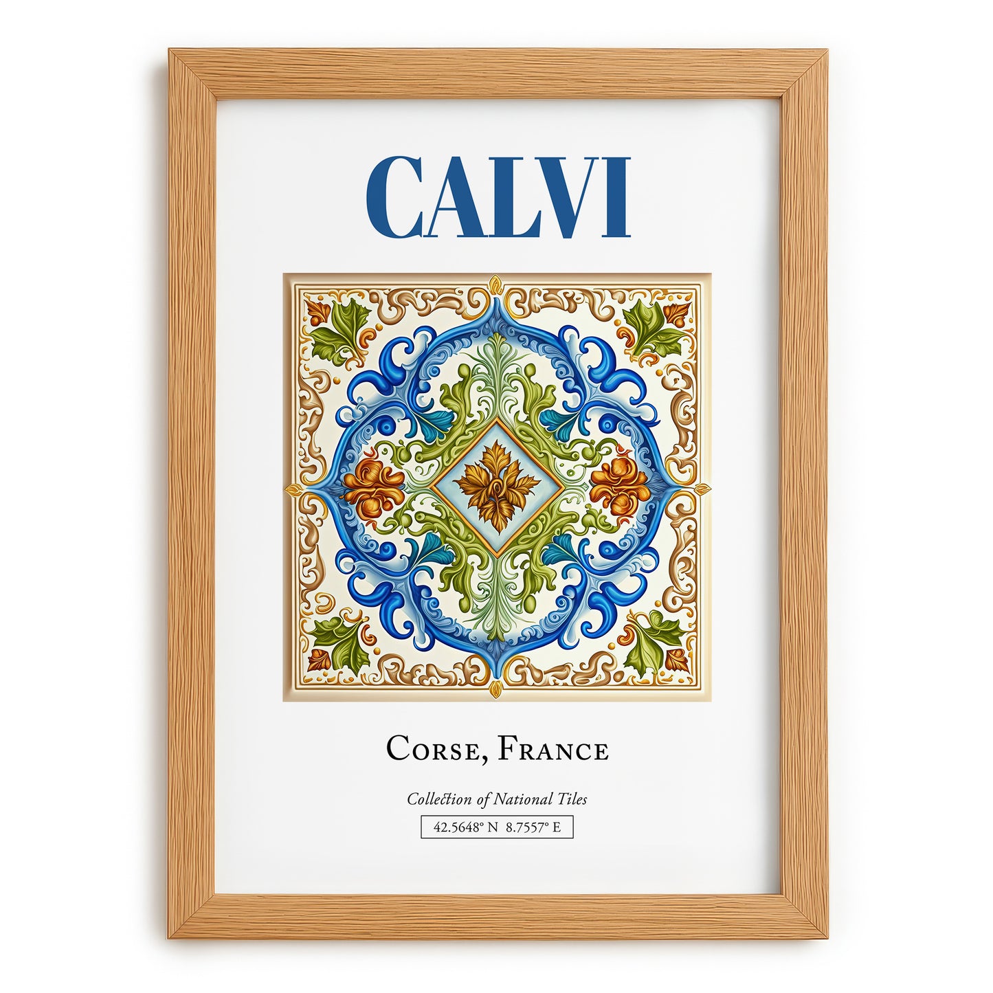 Calvi, France – Travel Poster, set in oak frame
