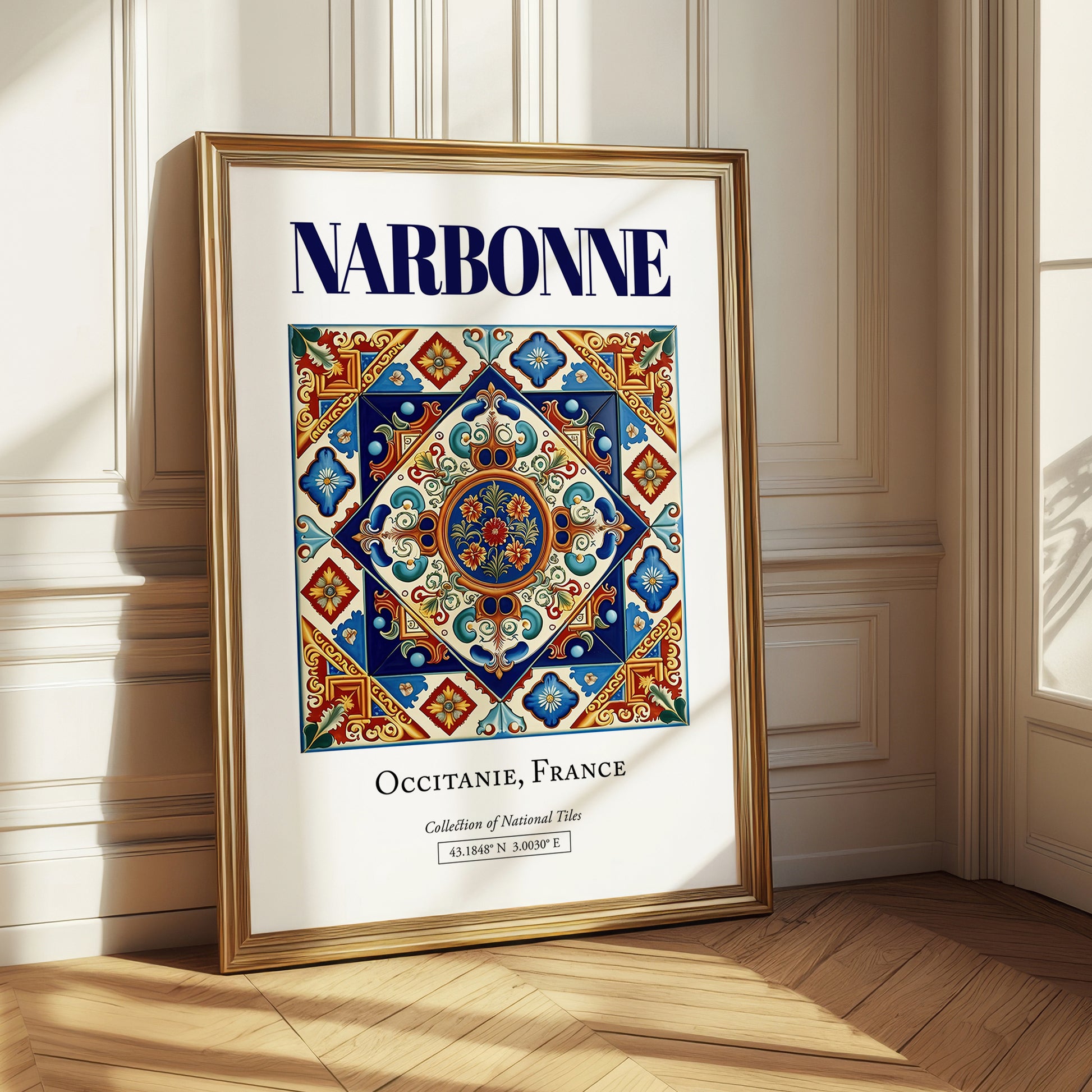 Narbonne, France – Travel Poster, styled in a charming Paris street view