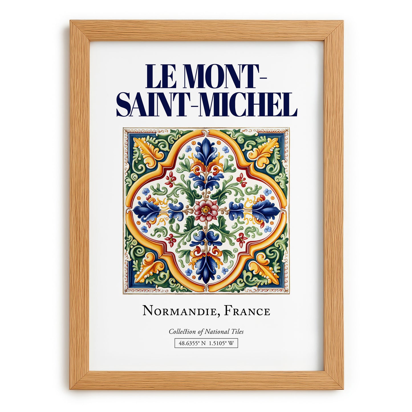 Le Mont-Saint-Michel, France – Travel Wall Art, set in oak frame