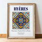 Hyères, France – Country Culture Poster, in wooden frame leaning on the floor