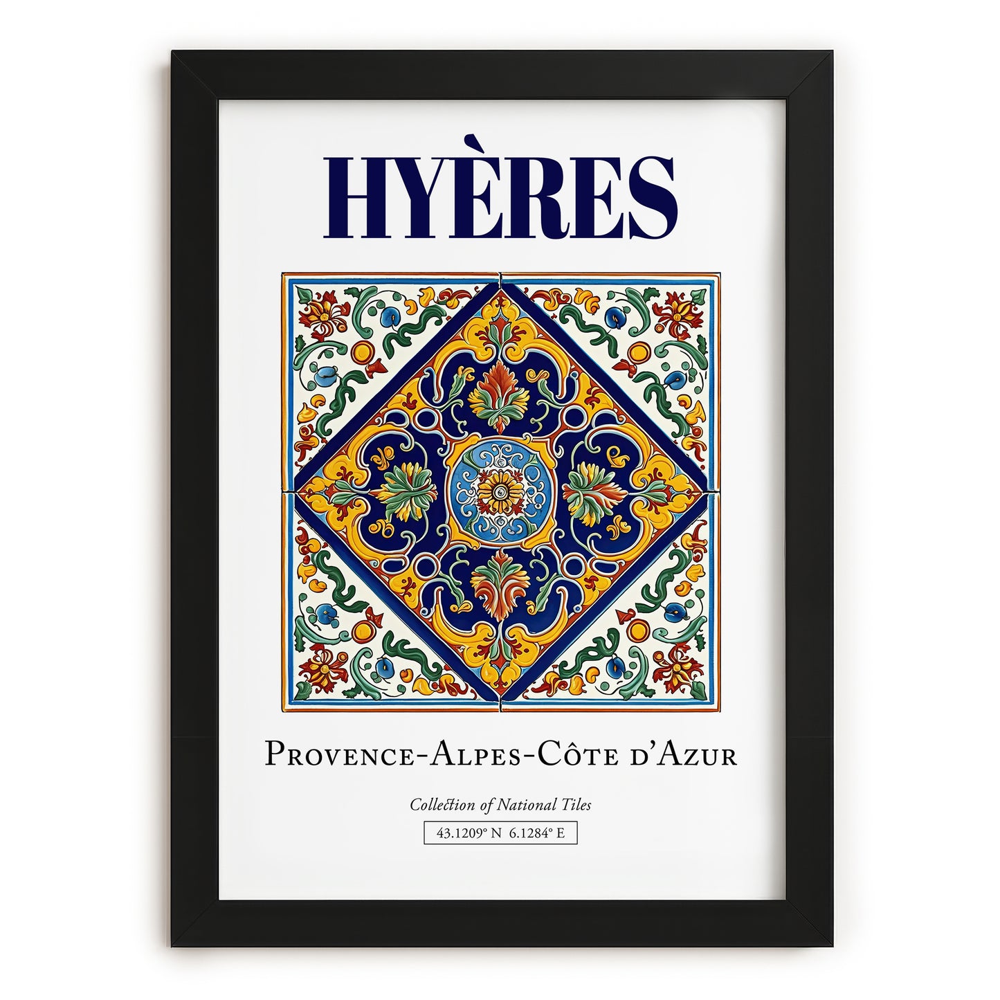 Hyères, France – Country Culture Poster, in sleek black frame