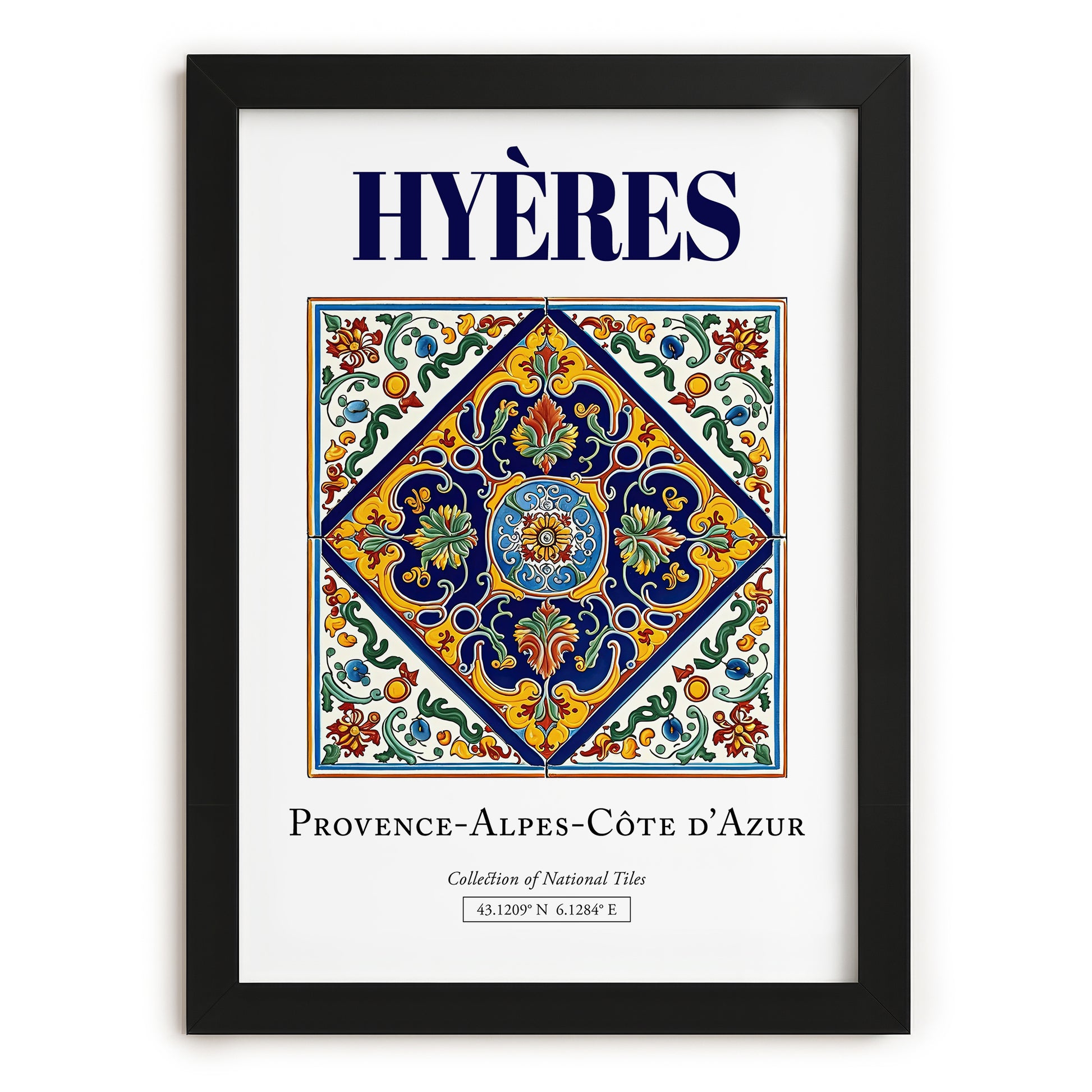 Hyères, France – Country Culture Poster, in sleek black frame