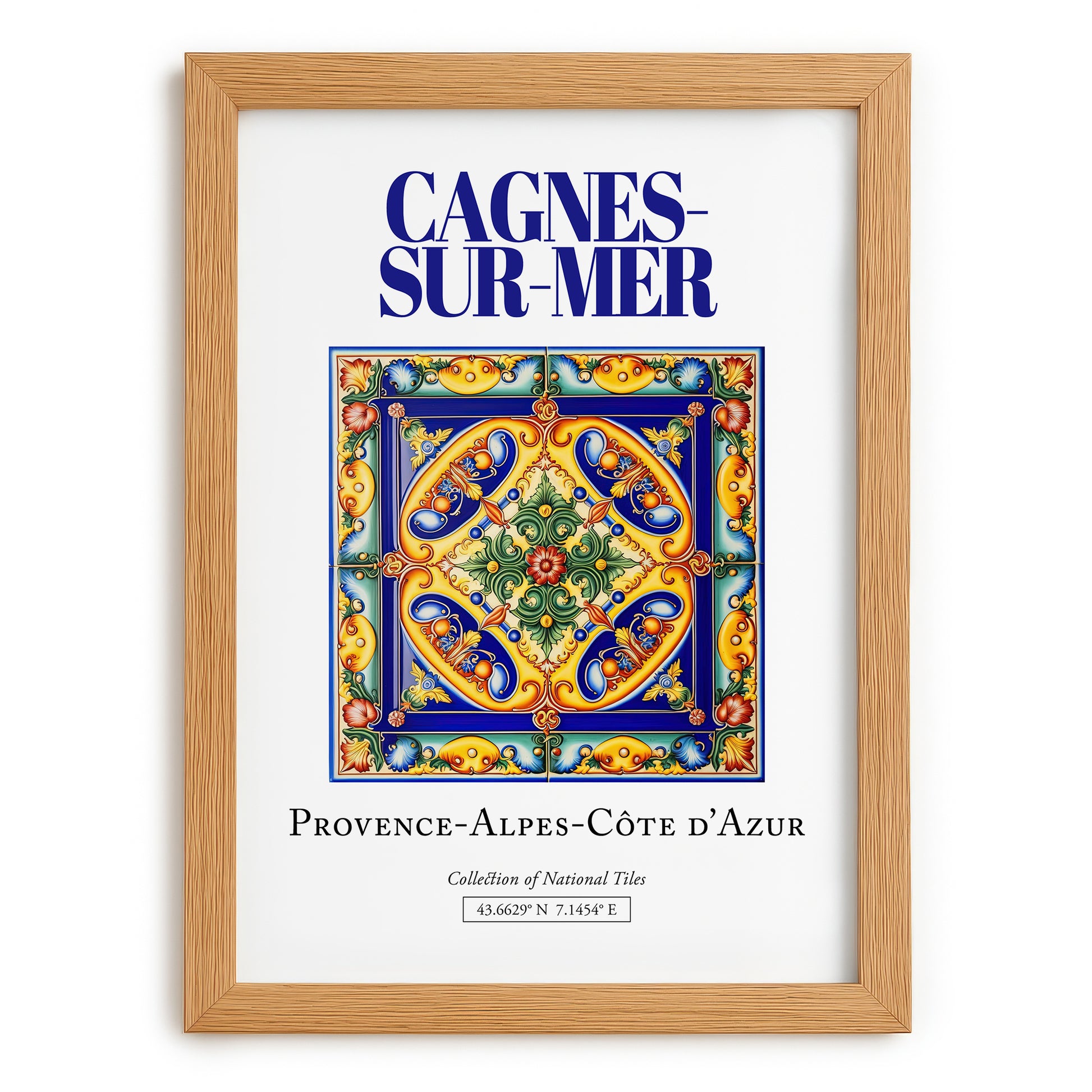 Cagnes-sur-Mer, France – Travel Print, set in oak frame