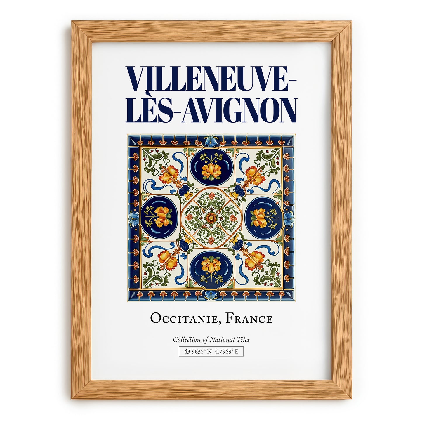 Villeneuve-lès-Avignon, France – Travel Print, set in oak frame