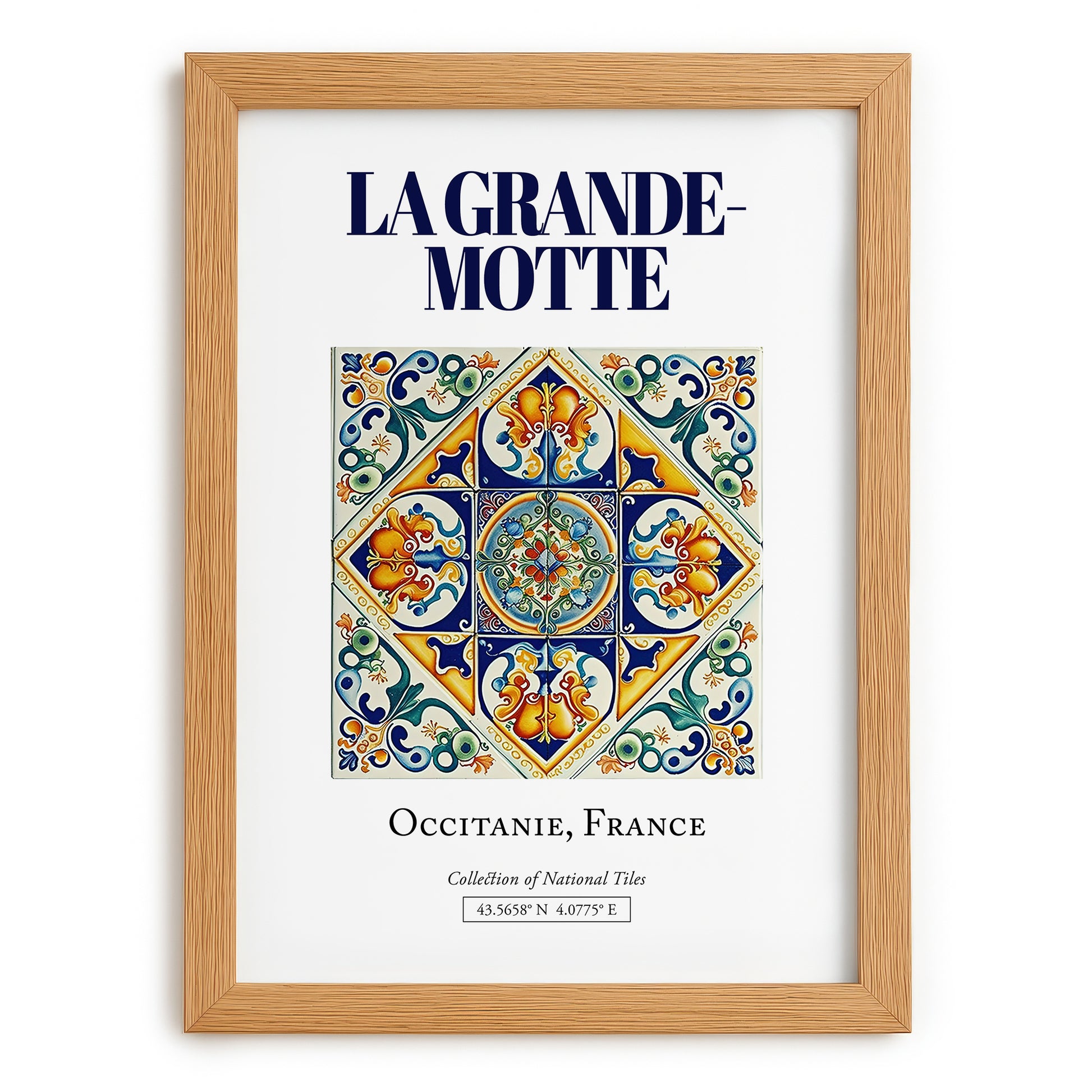 La Grande-Motte, France – Wanderlust Wall Decor, set in oak frame