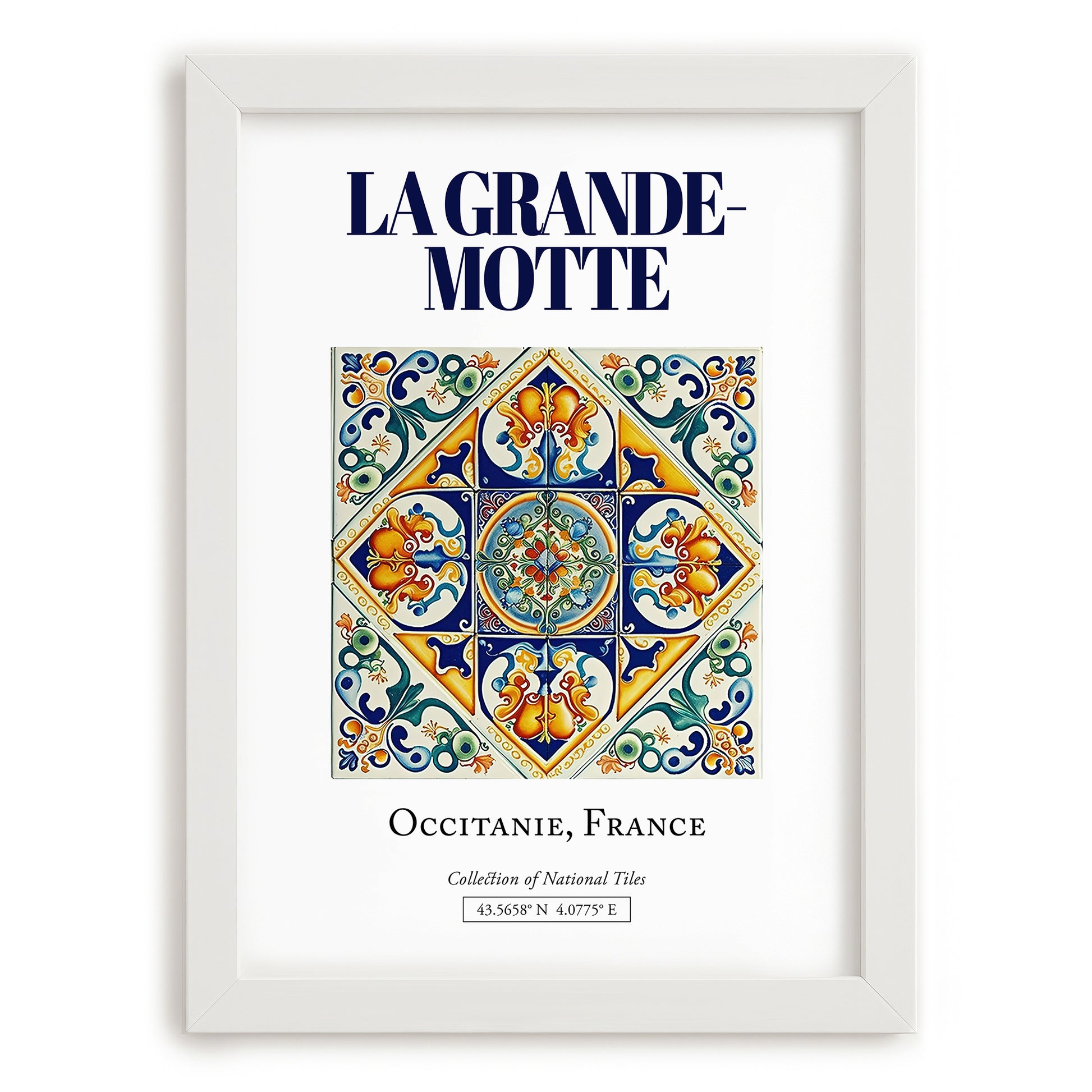 La Grande-Motte, France – Wanderlust Wall Decor, placed in minimal white frame