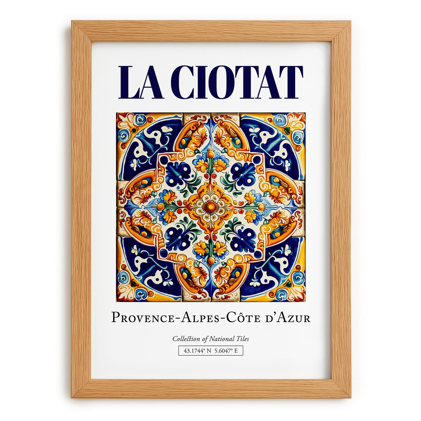 La Ciotat, France – Travel Print, set in oak frame