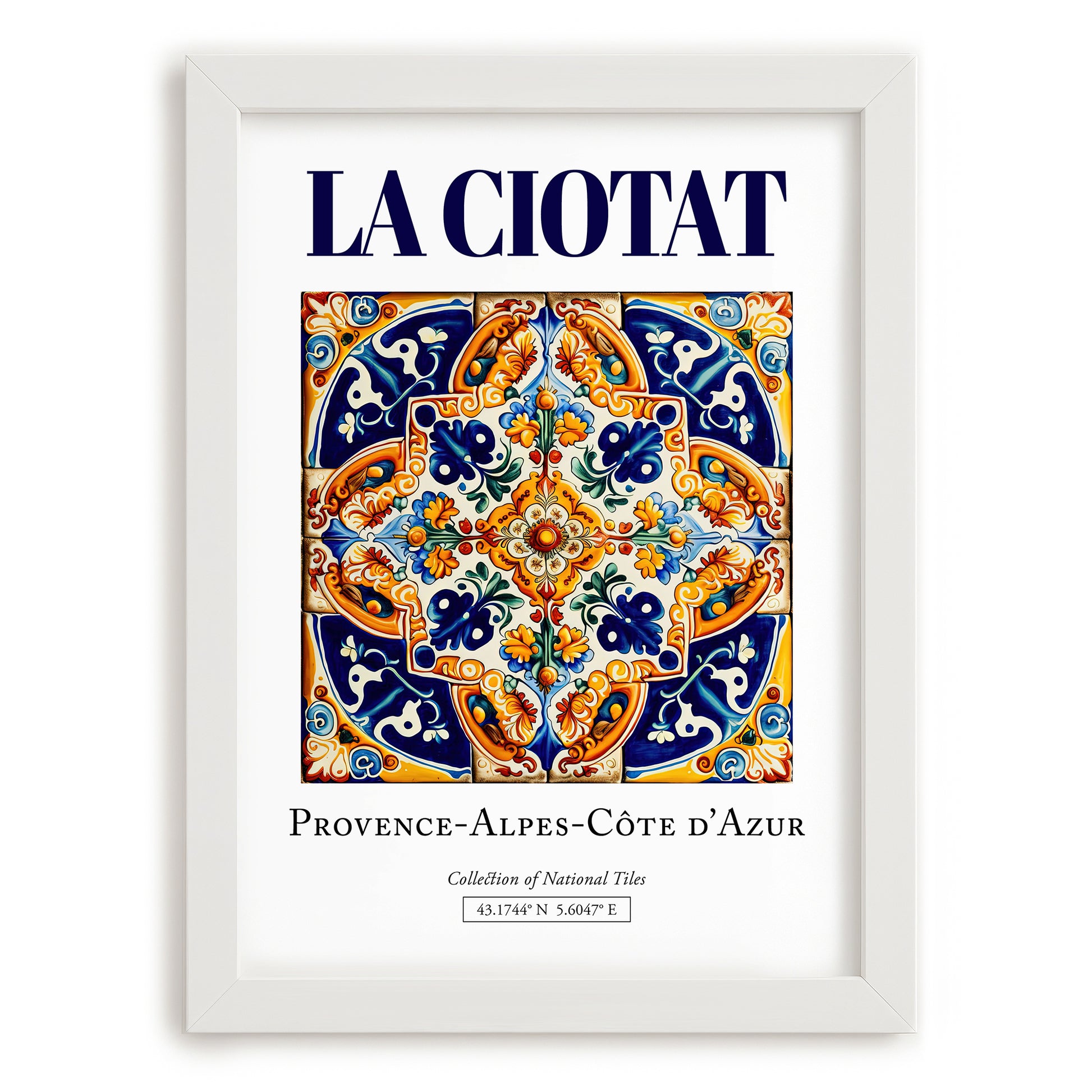 La Ciotat, France – Travel Print, placed in minimal white frame