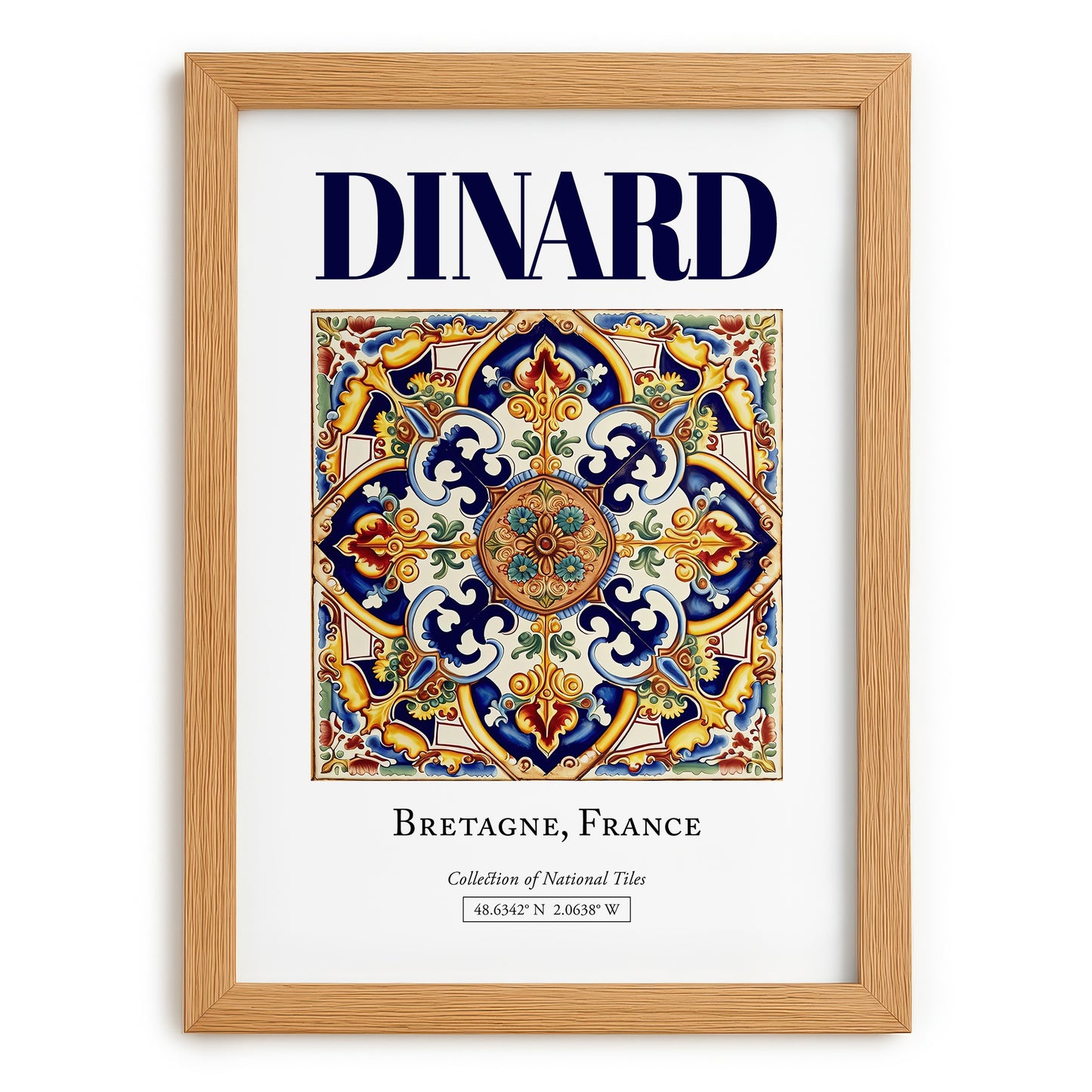 Dinard, France – Travel Poster, set in oak frame