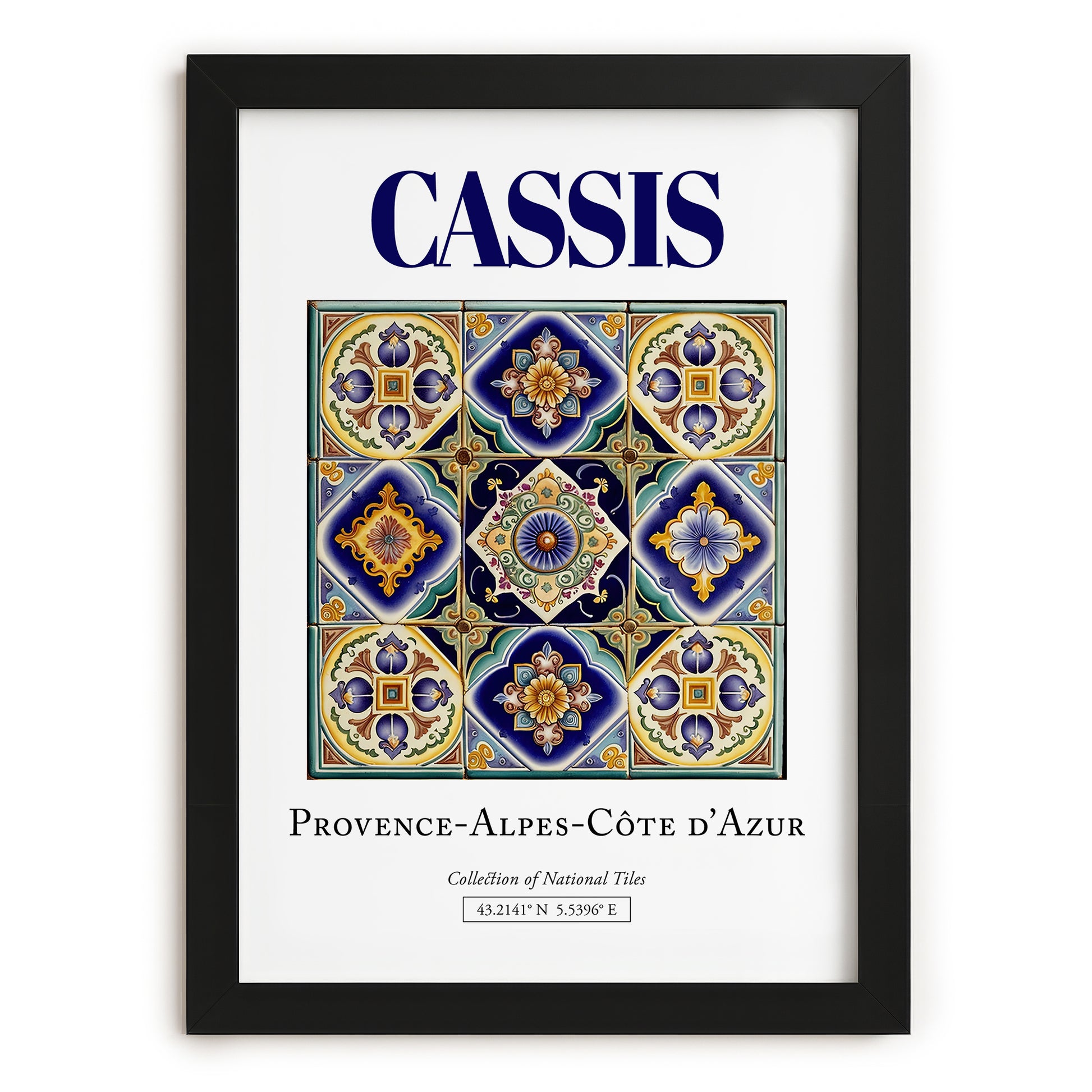Cassis, France – Vintage Travel Poster, in sleek black frame