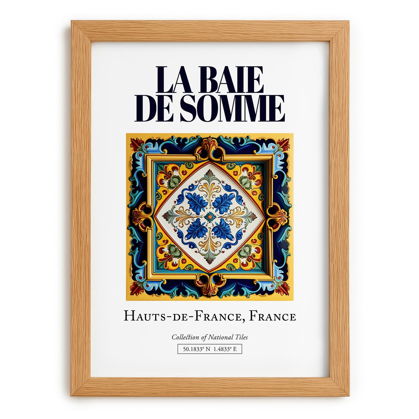 La Baie de Somme, France – Travel Poster, set in oak frame